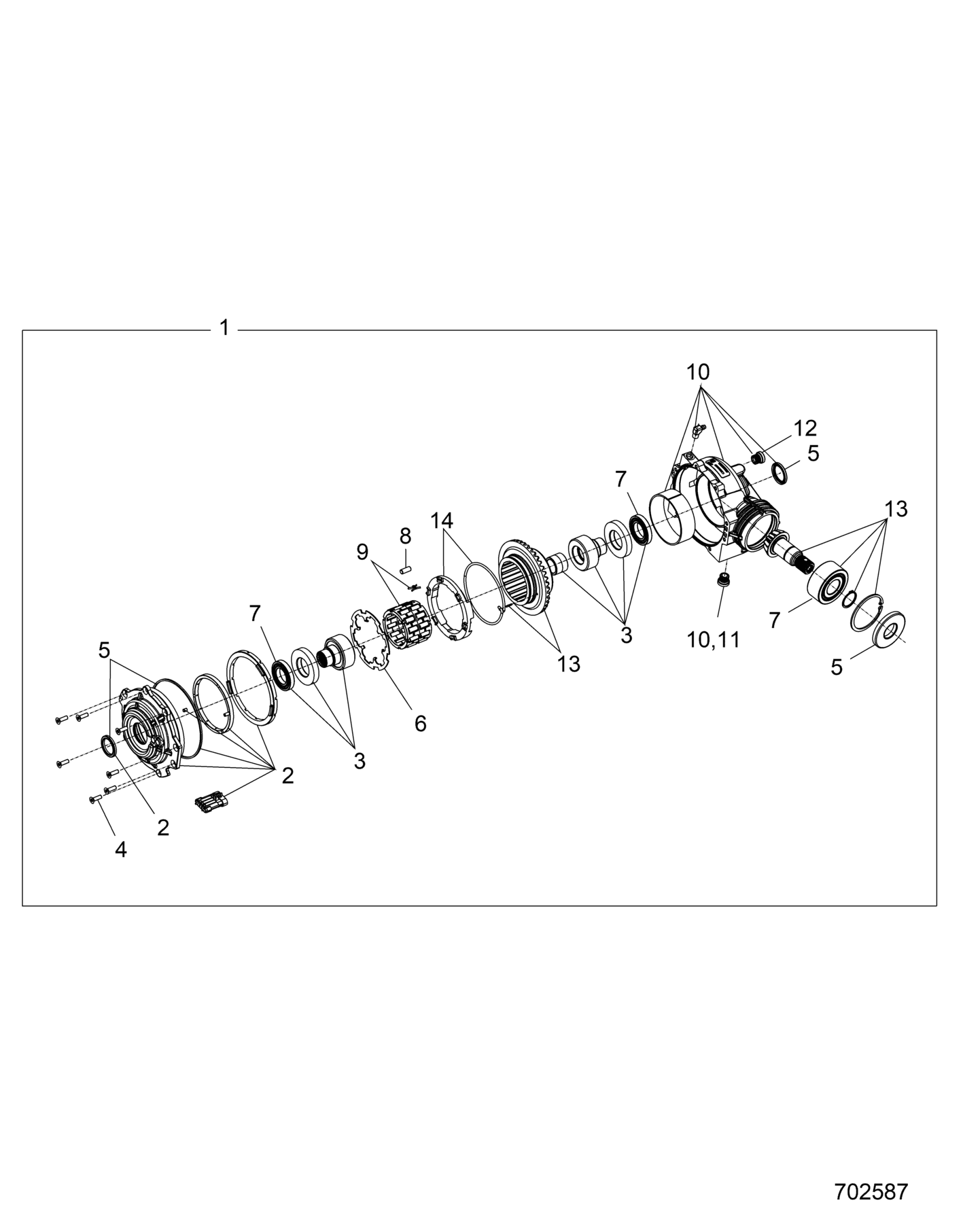 DRIVE TRAIN, FRONT GEARCASE INTERNALS - D26P4ED4D4 (702587)