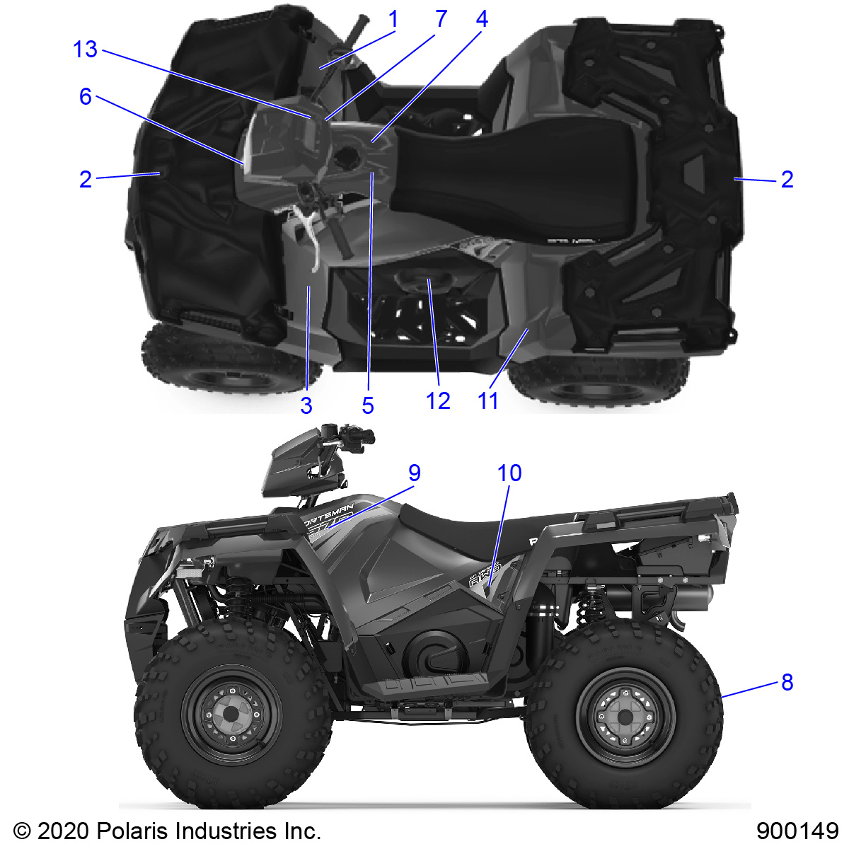 BODY, DECALS -   A20SET57C1/C2/F1 (900149-01)