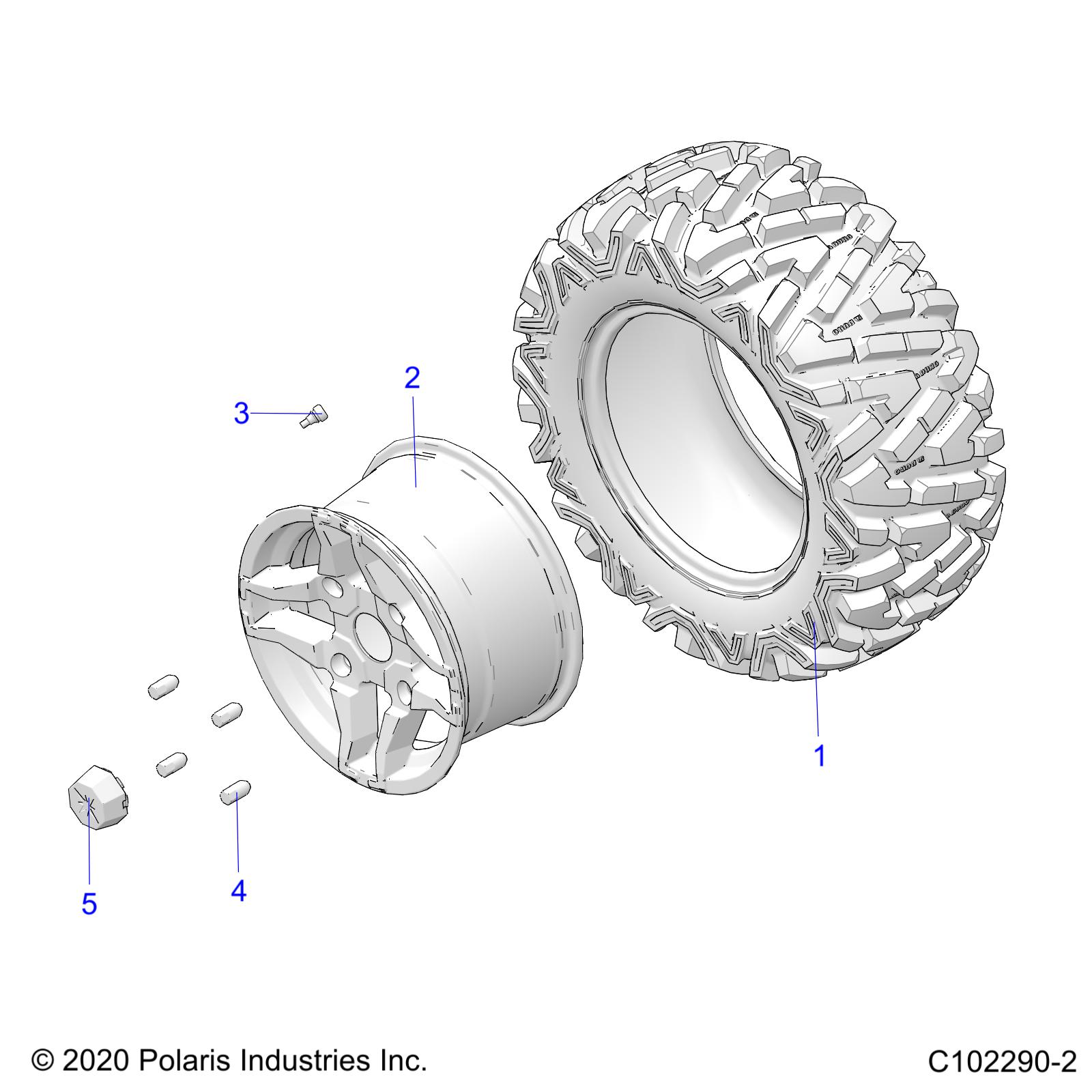 WHEELS, REAR TIRE - A22SHZ57AE (C102290-2)