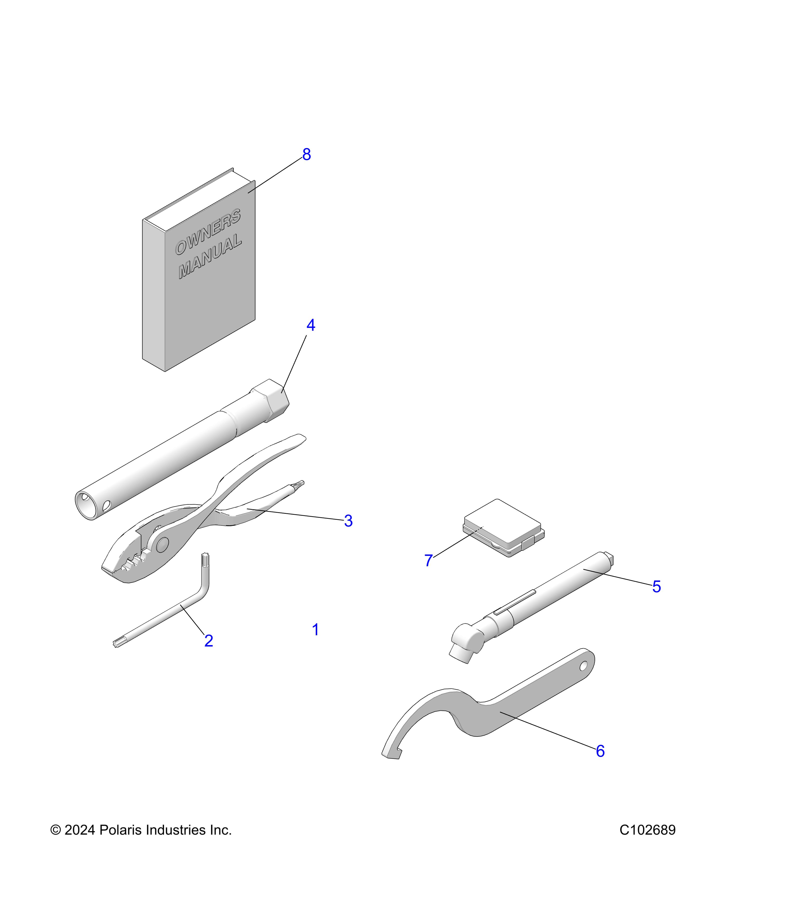 REFERENCE, TOOL KIT AND OWNERS MANUAL - A25SXA85A1/A6 (C102689)