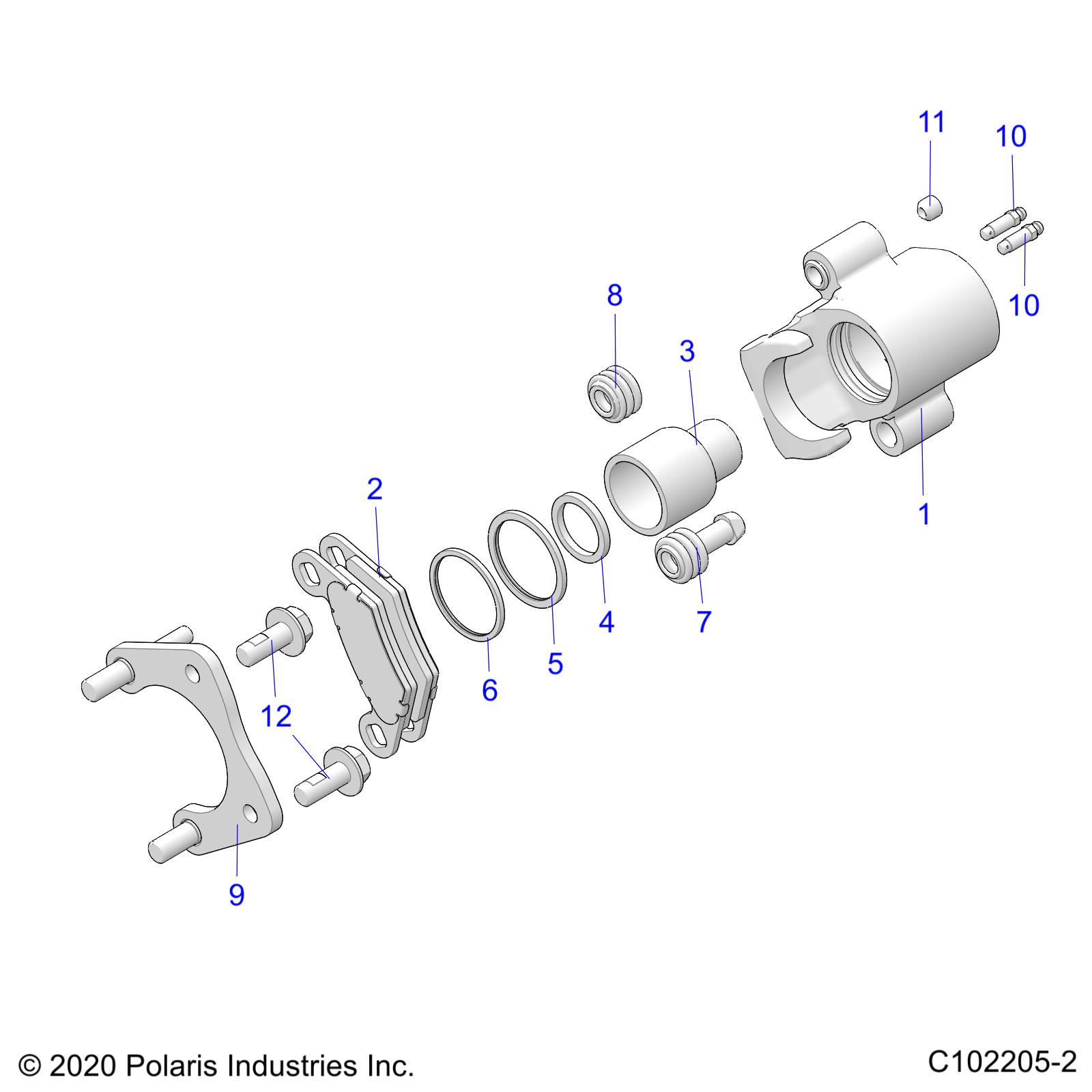 BRAKES, REAR CALIPER - A22SGE95PN (C102205-2)