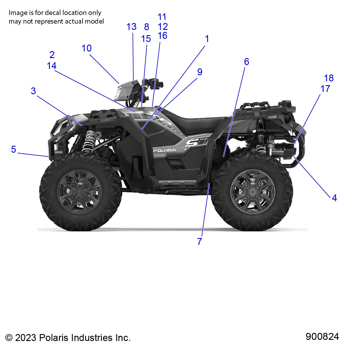 BODY, DECALS AND COMPONANTS, 3 PC - A25SLE95PN (900824-01)