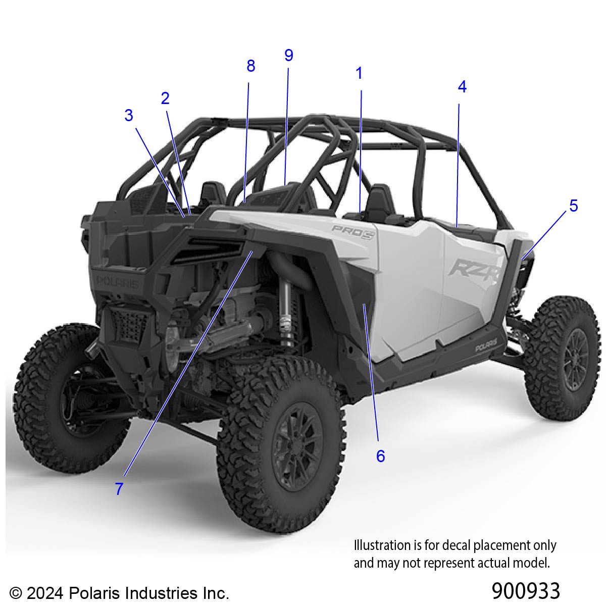 BODY, DECALS STANDARD - Z25S4E92A4/B4 (900930)