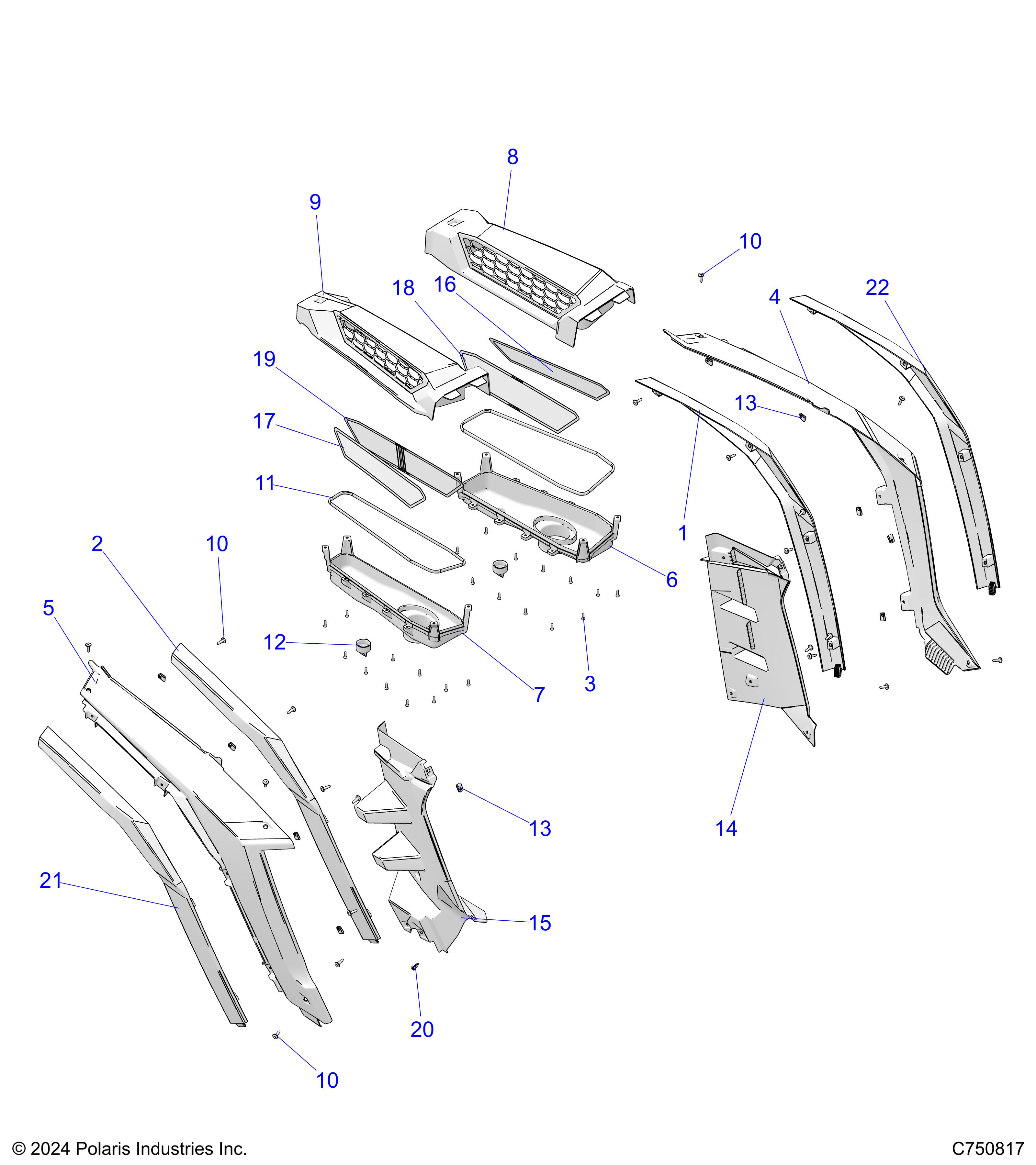 BODY, REAR FENDERS AND BEZELS- Z24NME99A2/B2 (C750817)