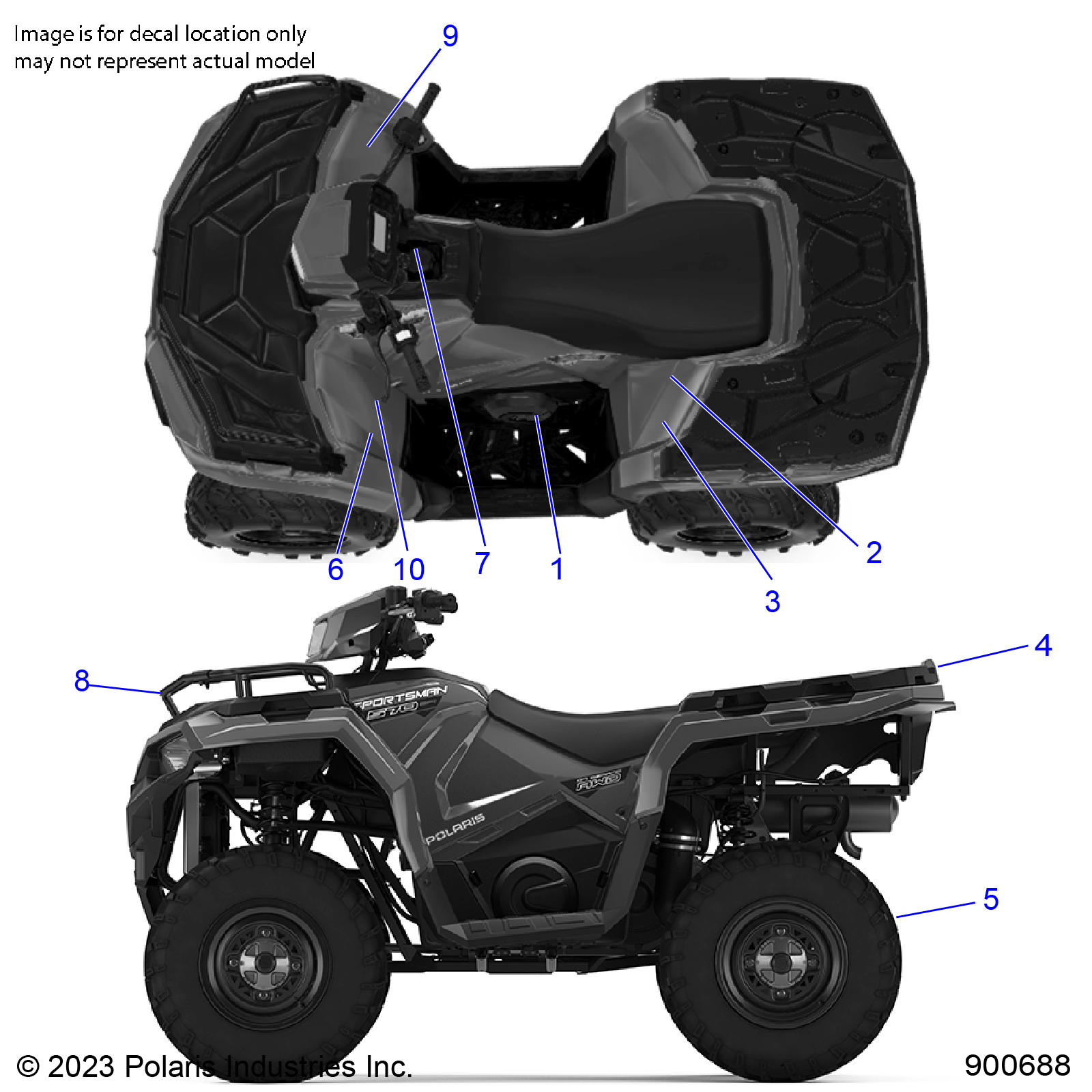 BODY, DECALS, STANDARD - A24SEA57A1/A3/A6/A9 (900688)