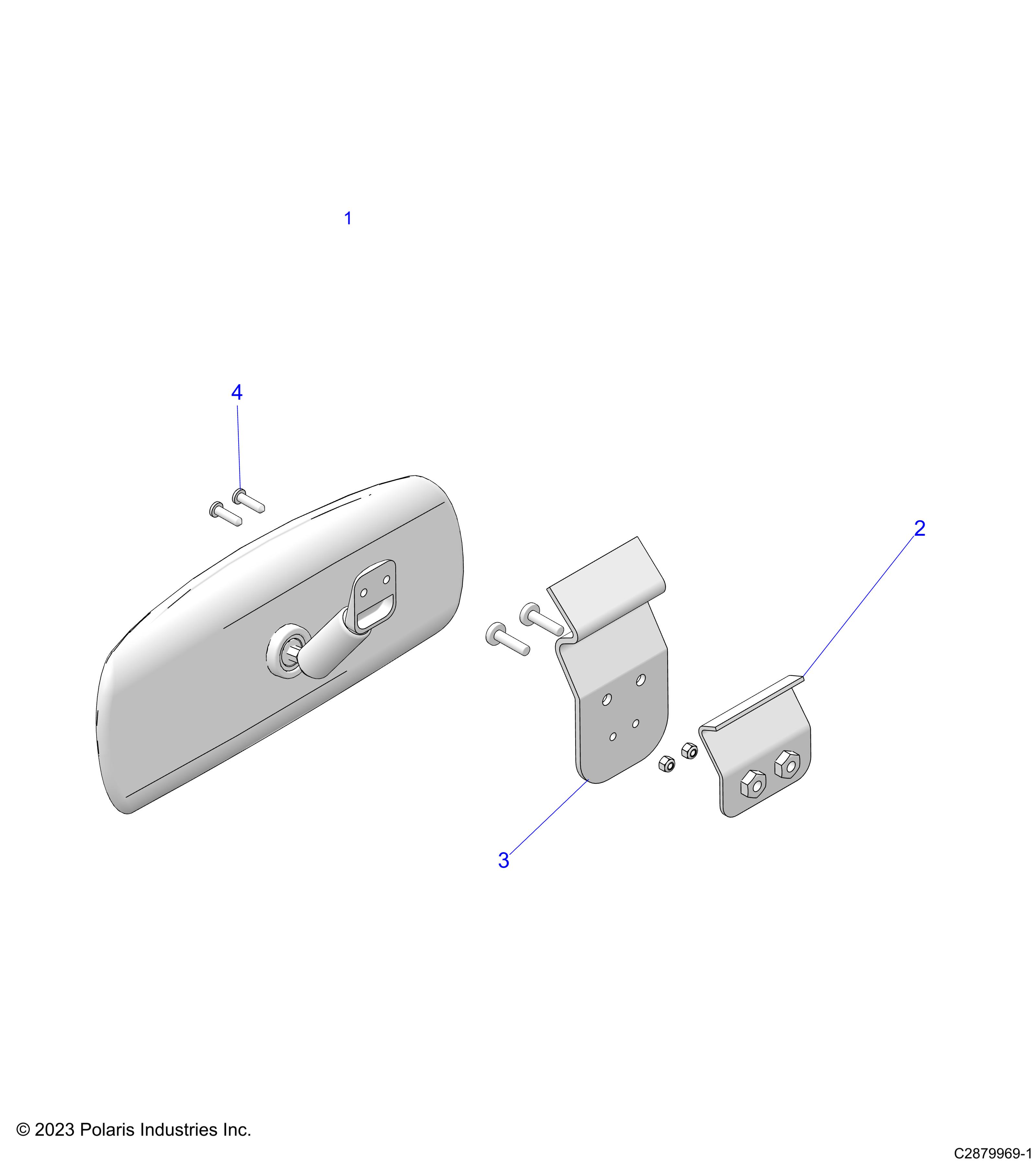 BODY, REAR VIEW MIRROR - D23P2U99A4/B4/V99A4/W99A4 (C2879969)