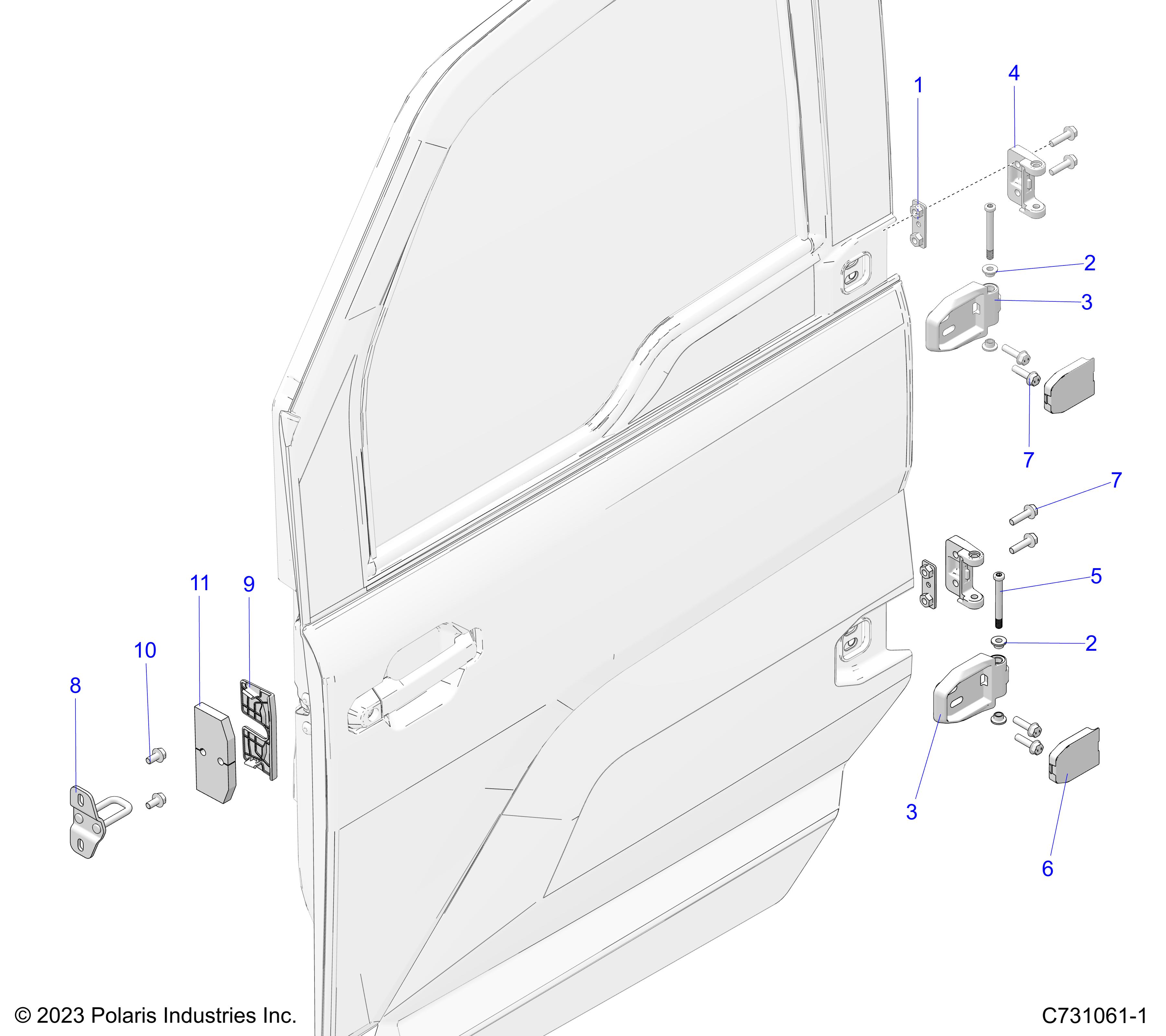 BODY, DOOR MOUNTING, FRONT - R24X6W1RAH/AS/A9/BH/BS/B9 (C731061-1)