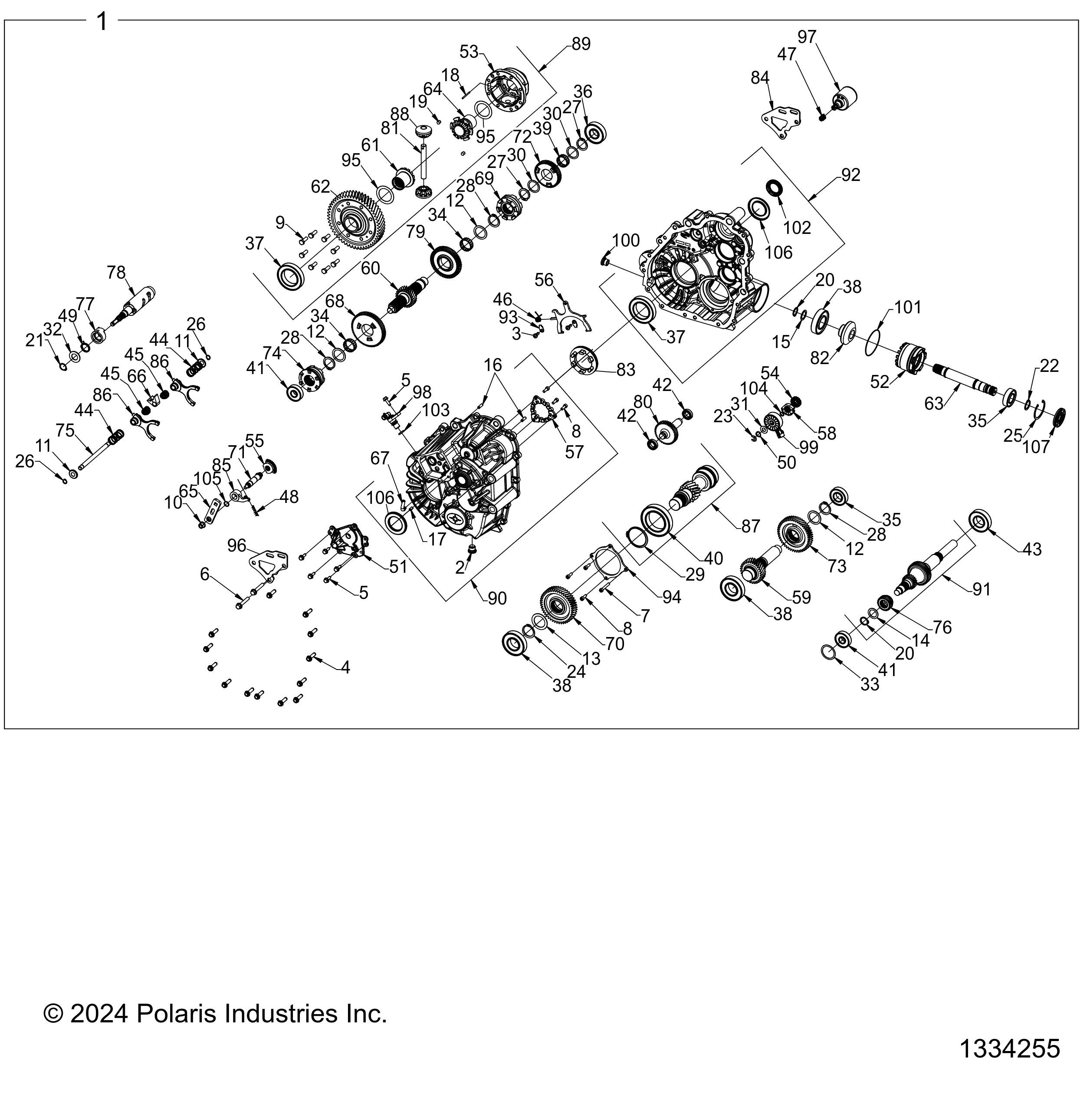 DRIVE TRAIN, MAIN GEARCASE INTERNALS - R20RRK99A9/AA/AF/AP/AX/B9/BA/BF/BP/BX (1334255)