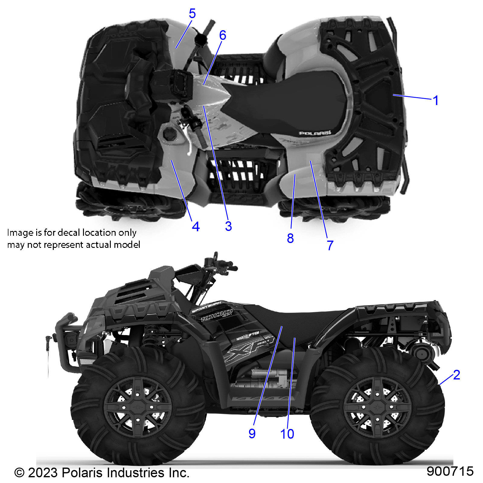 BODY, DECALS, STANDARD - A24SXZ95AR (900715-01)