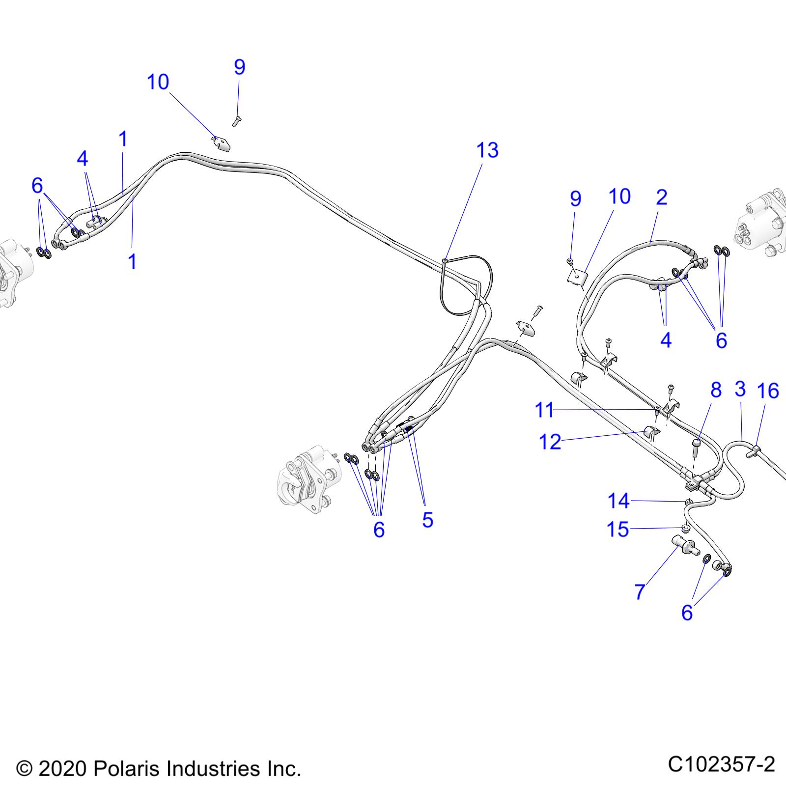 BRAKES, BRAKE LINES, REAR - A24S6E57A1 (C102357-2)