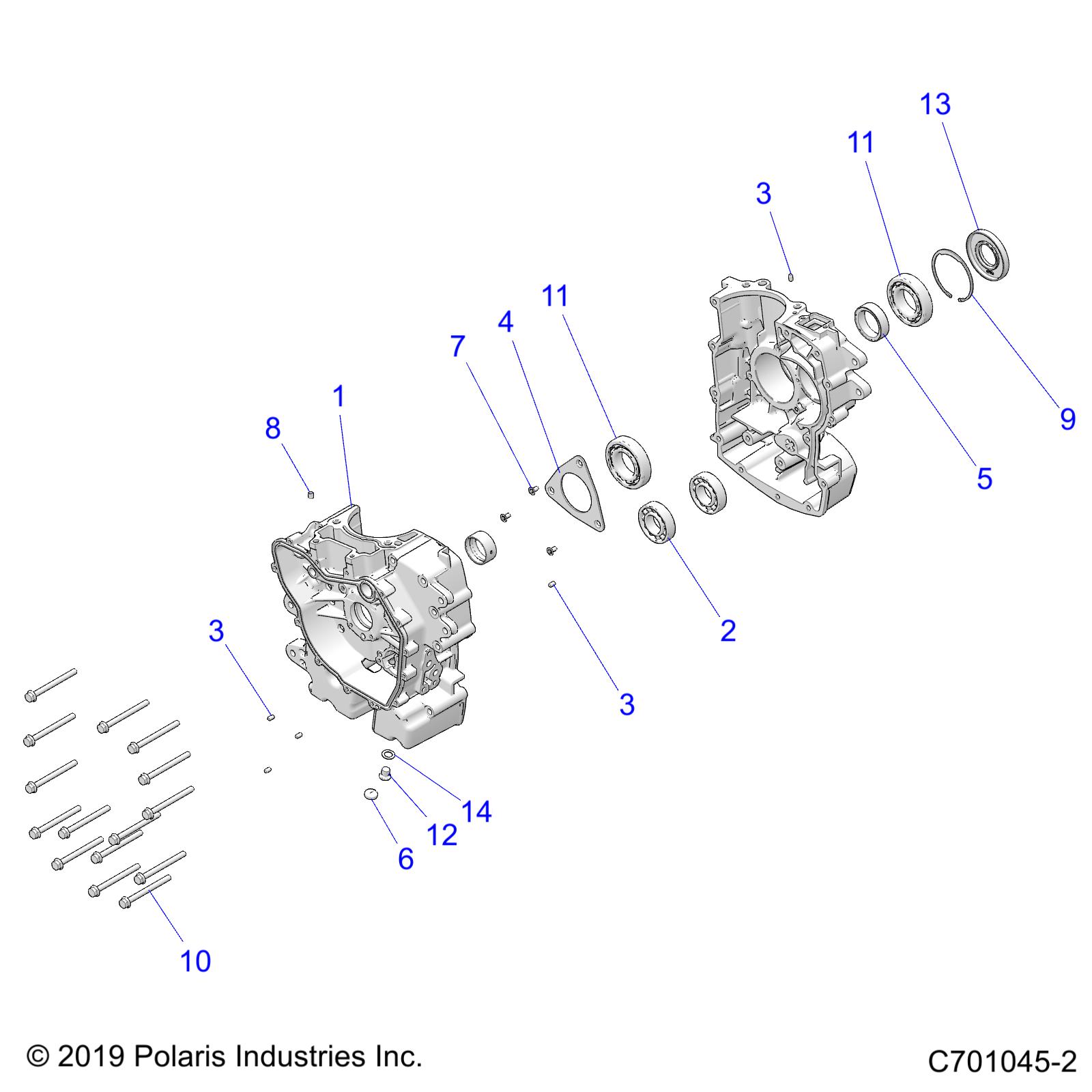 ENGINE, CRANKCASE - Z21CHA57A2/K2/E57AK (C701045-2)