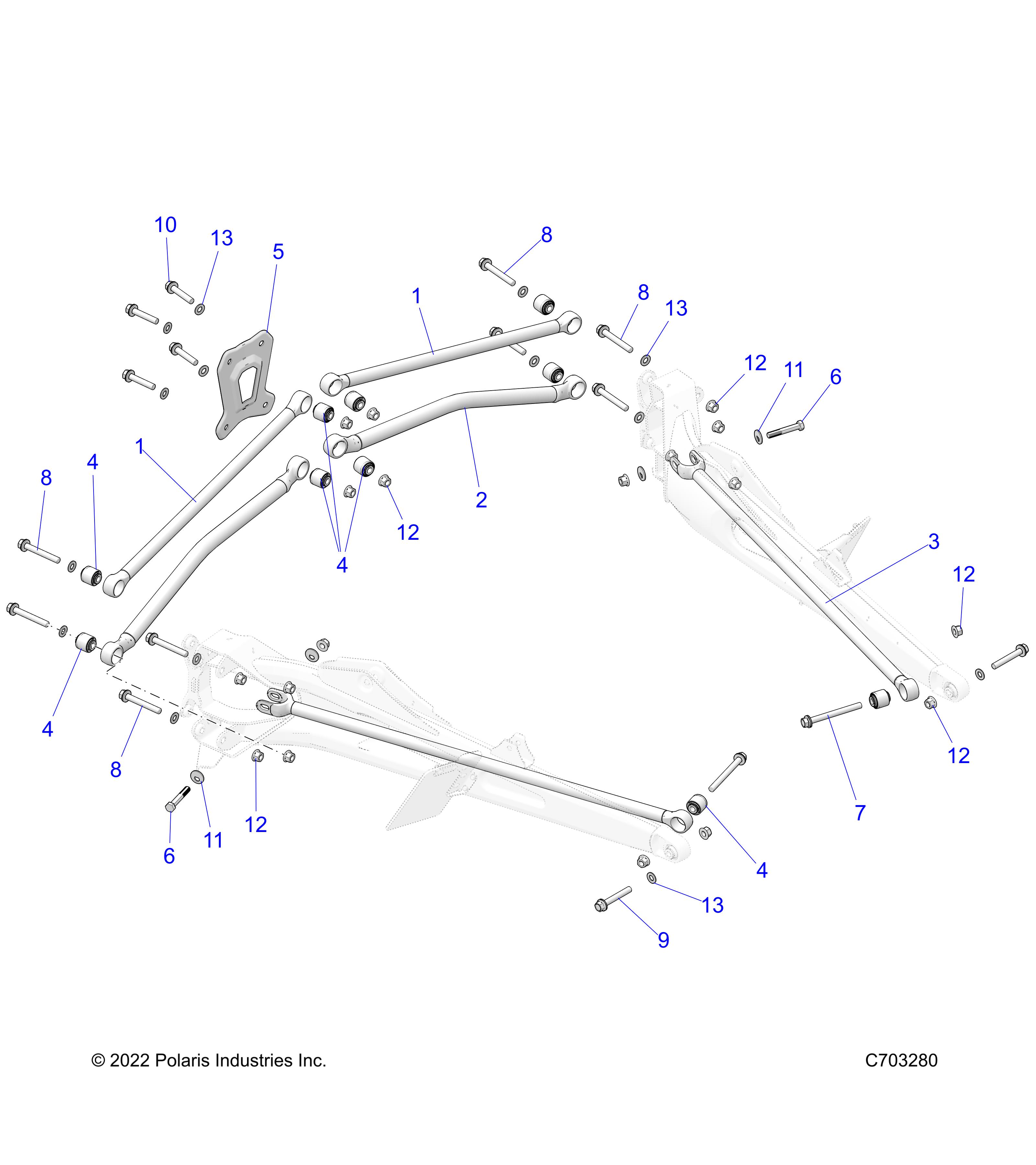 SUSPENSION, REAR TRAILING ARMS MOUNTING - Z23RMU2KAN/BN (C703280)