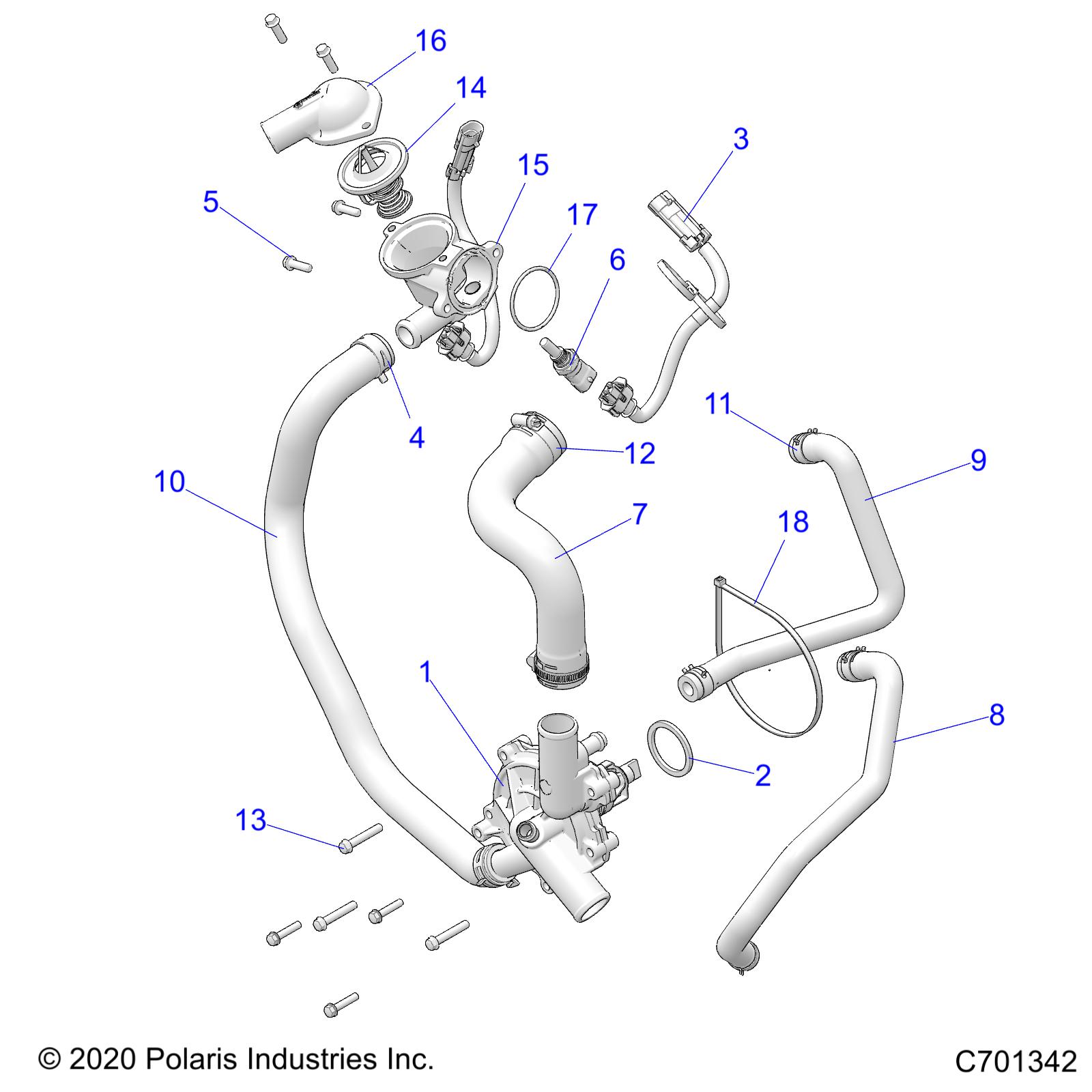 ENGINE, WATERPUMP AND BYPASS - Z23N4K99A/99B (C701342)