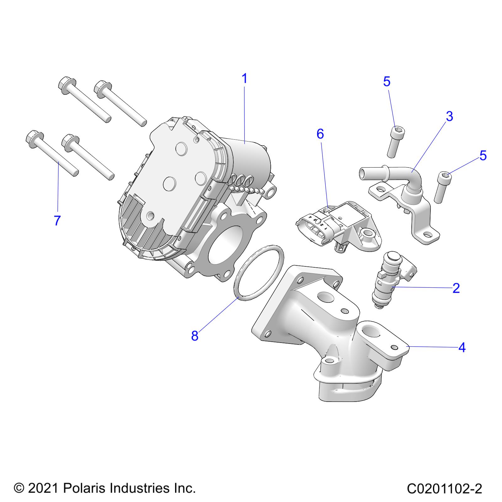 ENGINE, THROTTLE BODY and FUEL RAIL - Z25HCA18A4/A7/B4/B7 (0201102-2)