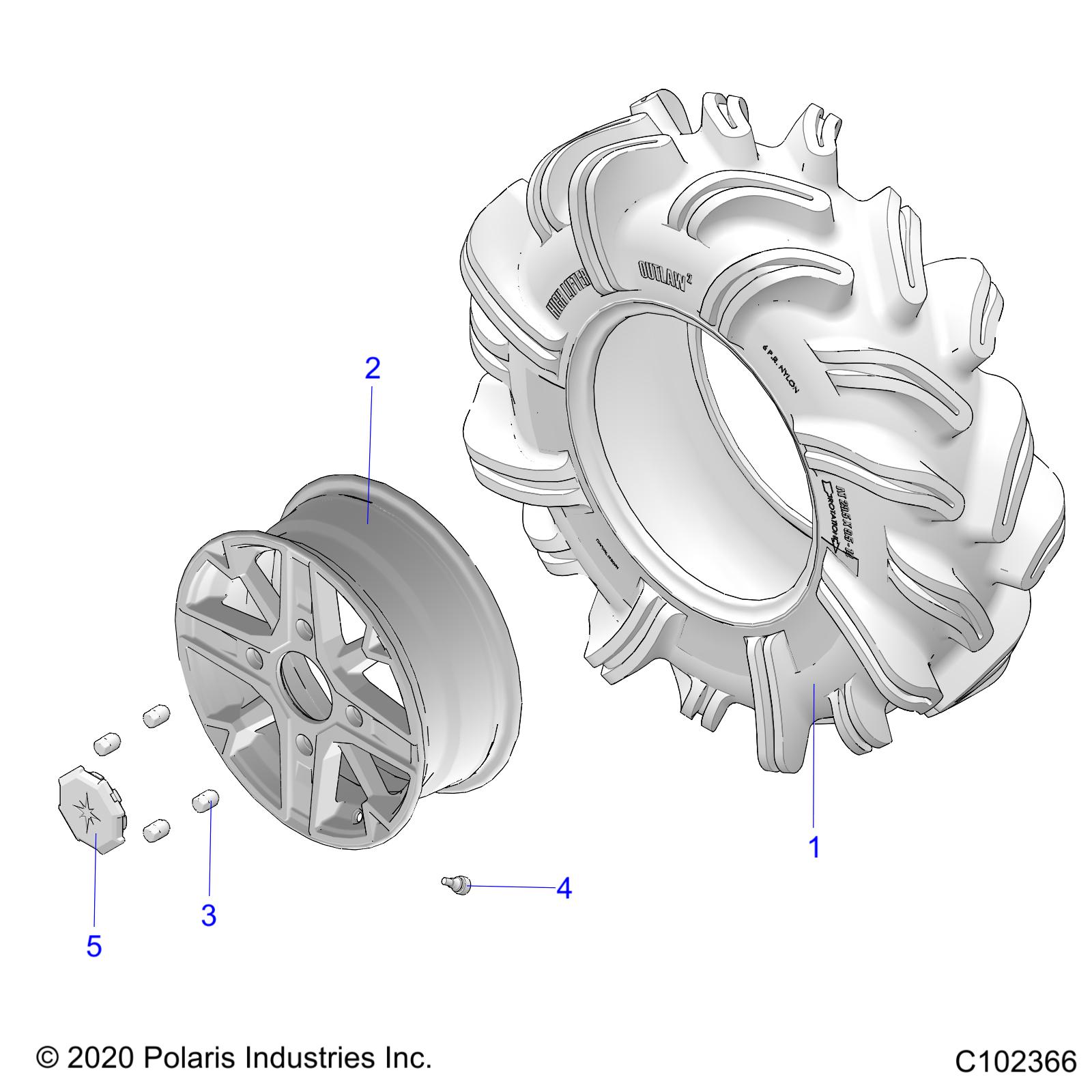 WHEELS, REAR - A25SXM95AL (C102366)