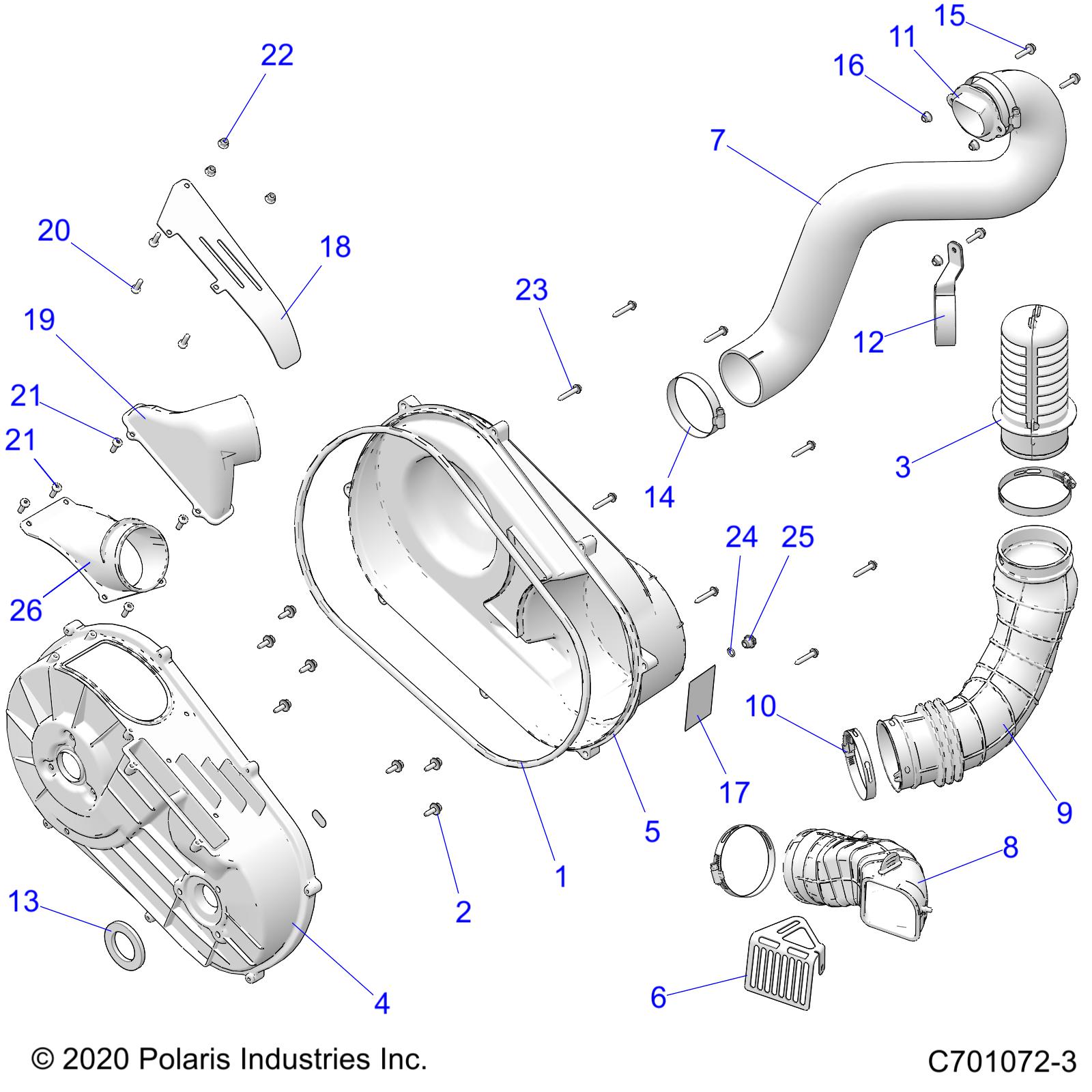 DRIVE TRAIN, CLUTCH COVER AND DUCTING - Z24ASK99A5/B5 (C701072-3)