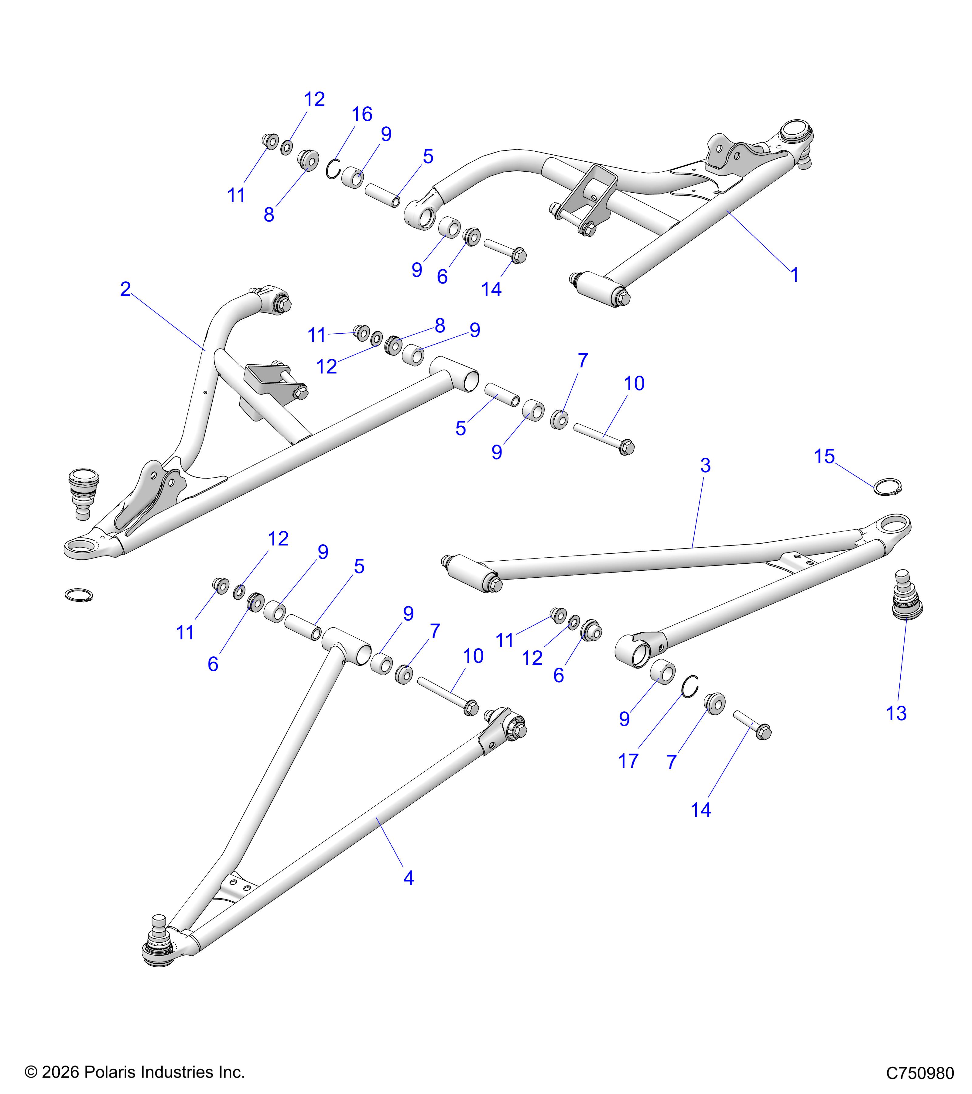 SUSPENSION, FRONT CONTROL ARMS - Z26NMS99R4/S4 (C750980)
