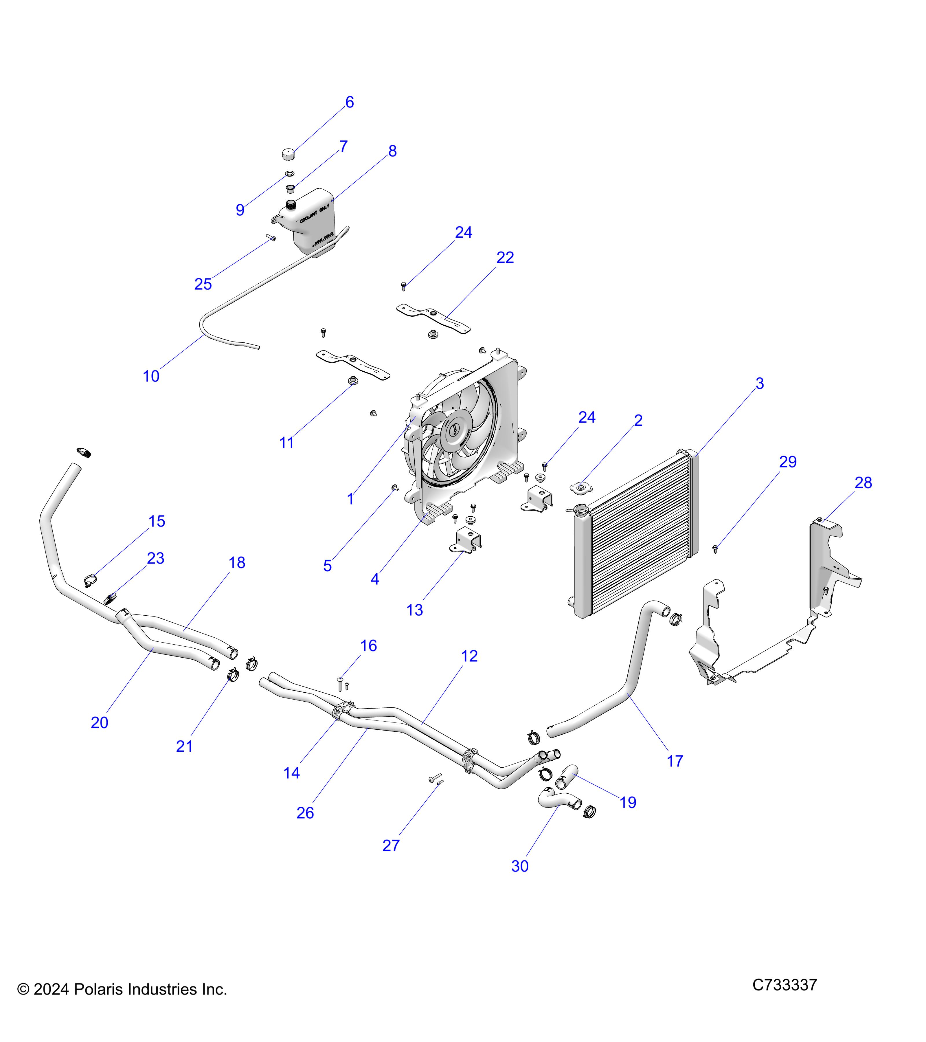 ENGINE, COOLING SYSTEM - R25RRS99CK (C733337)