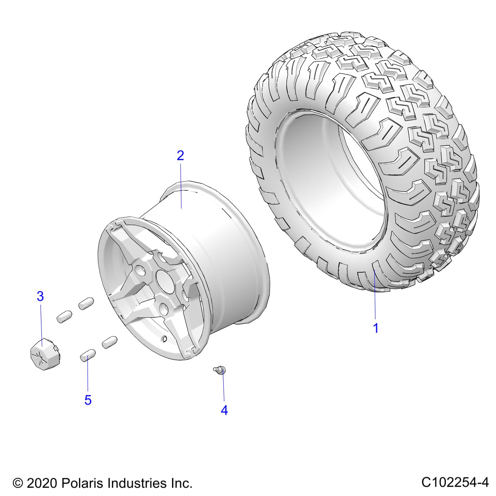 WHEELS, REAR TIRE - A22SWS57C2 (C102254-4)