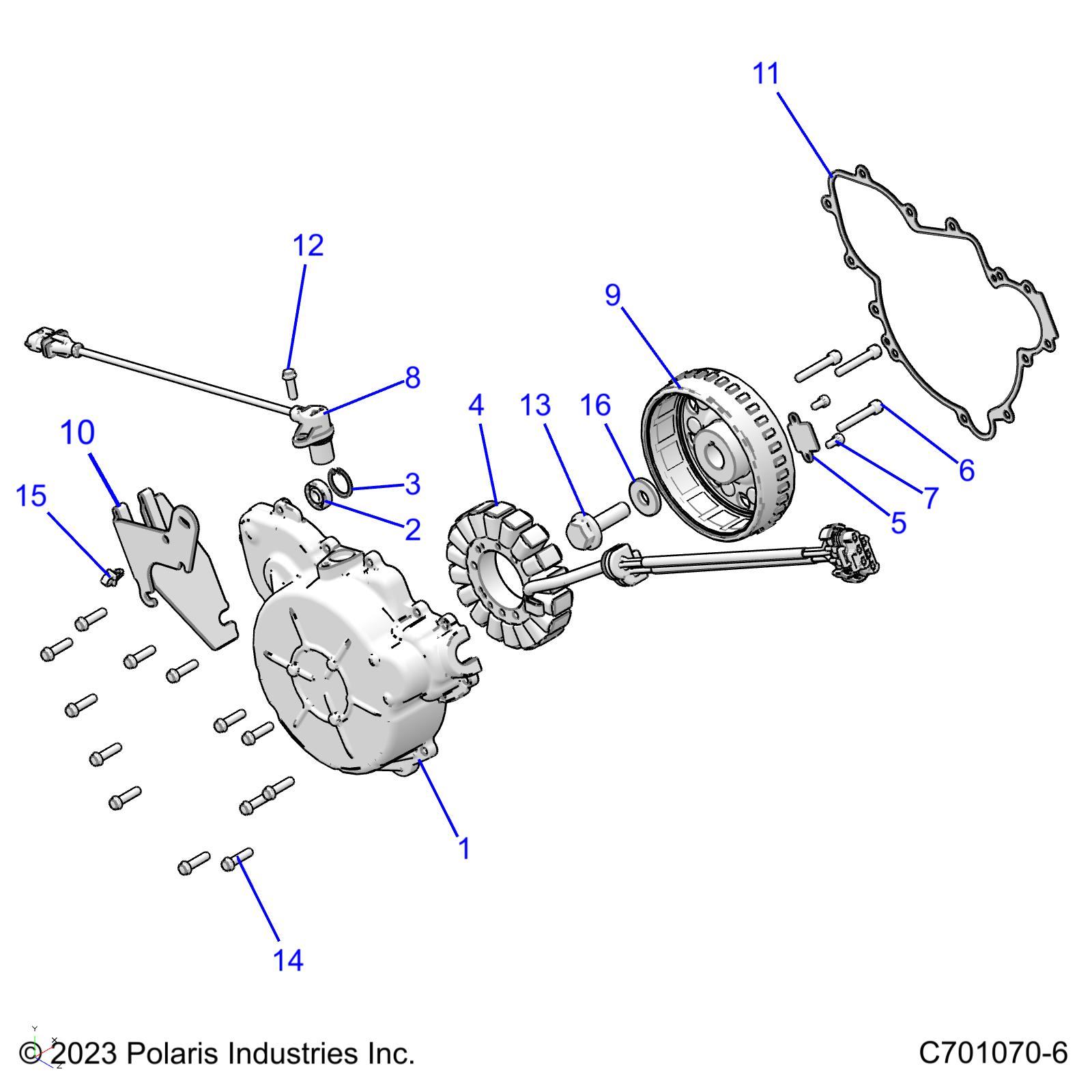 ENGINE, STATOR AND FLYWHEEL - Z20ASS99C2/CH/FH (C701070-6)