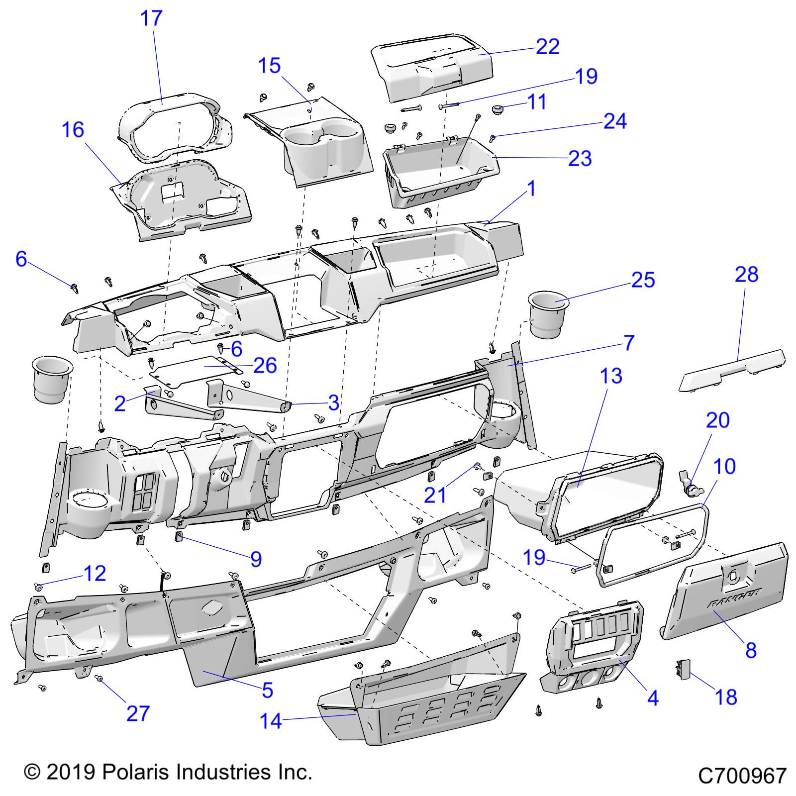 BODY, DASH - R20RRK99A9/AA/AF/AP/AX/B9/BA/BF/BP/BX (C700967)