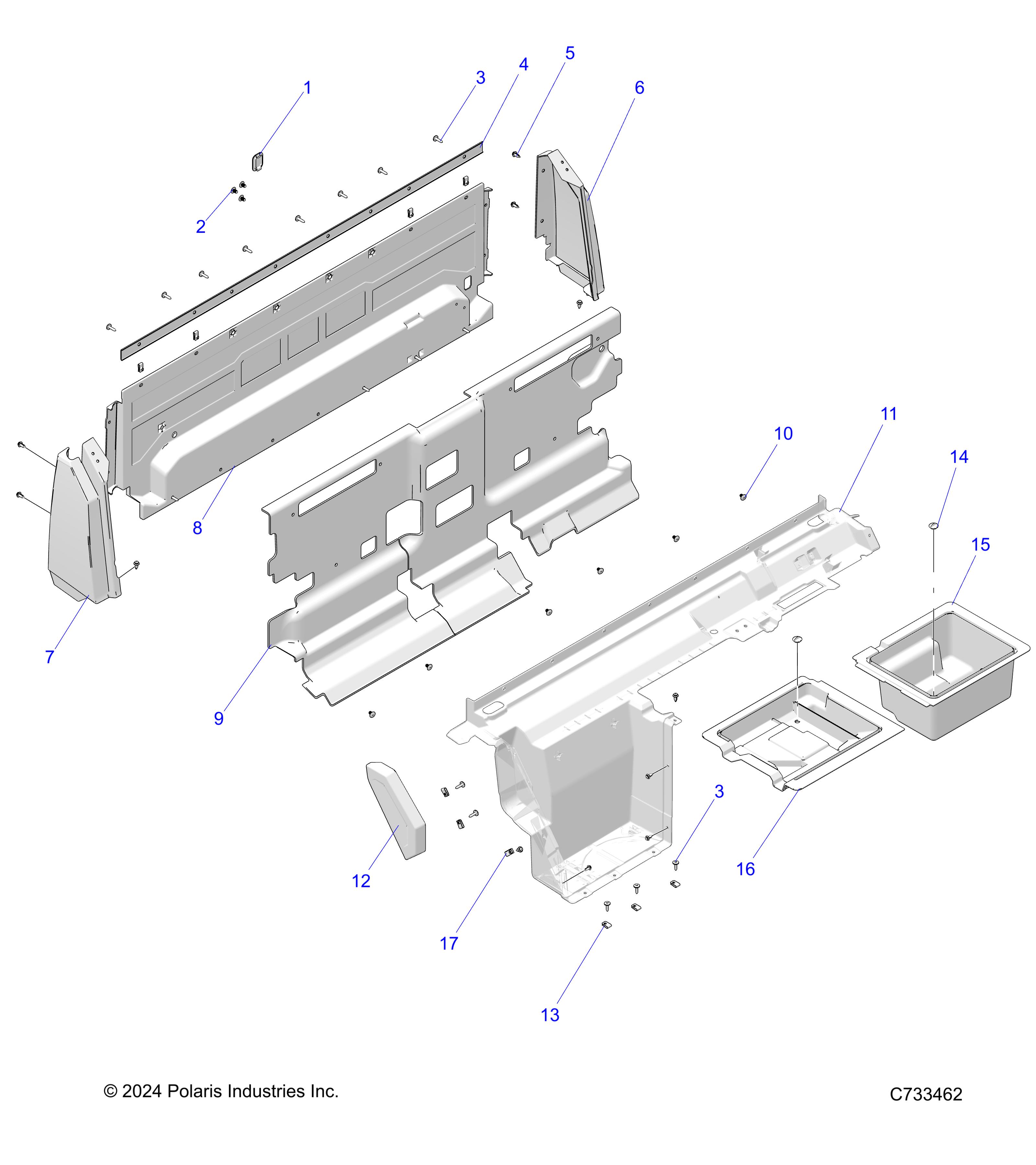 BODY, REAR CLOSEOFF, AND FENDERS - R25RRSD4CA/CK (C733462)