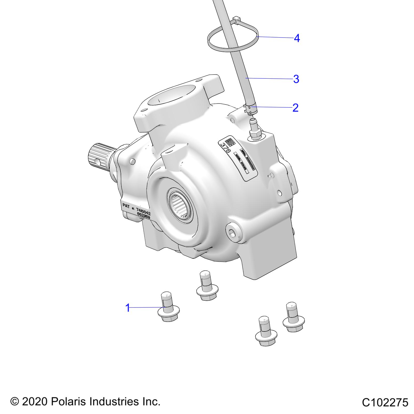 DRIVE TRAIN, GEARCASE MOUNTING, FRONT - A22SYE95PP (C102275)