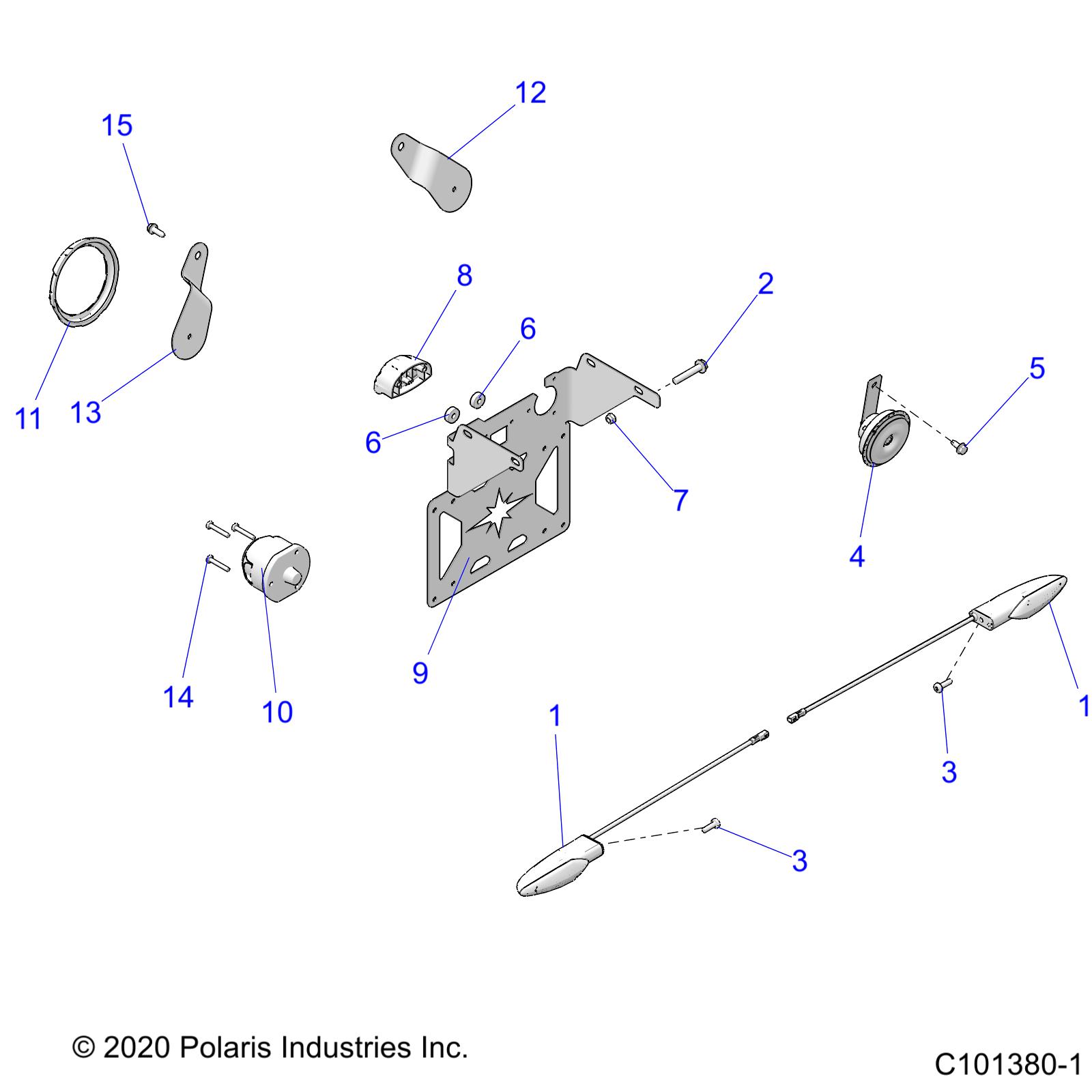 ELECTRICAL, TURN SIGNALS, HORN and LICENSE PLATE LIGHT - A21SWE57F1/S57C1/C2 (C101380-1)