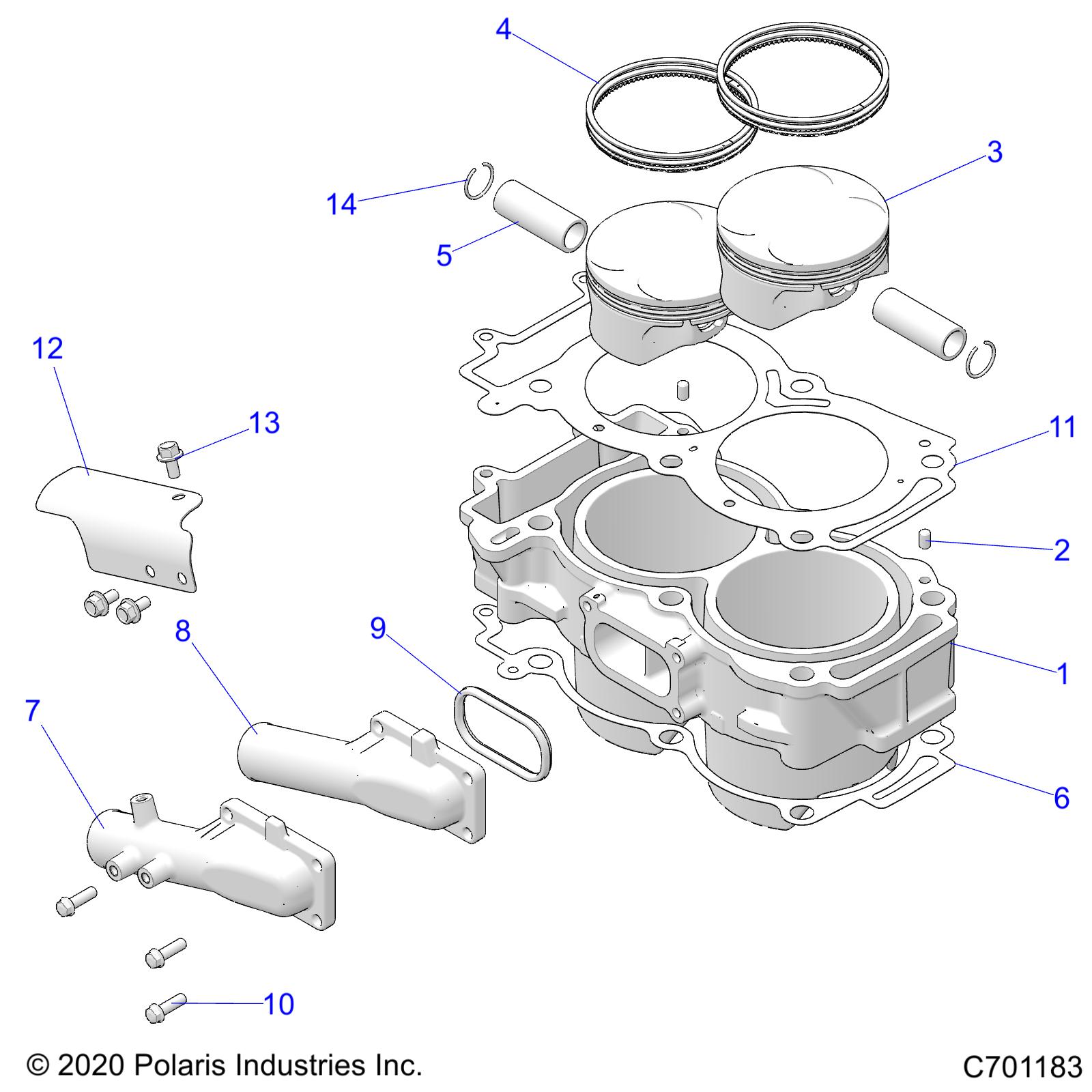 ENGINE, CYLINDER AND PISTON - Z21N4M99AG (C701183)