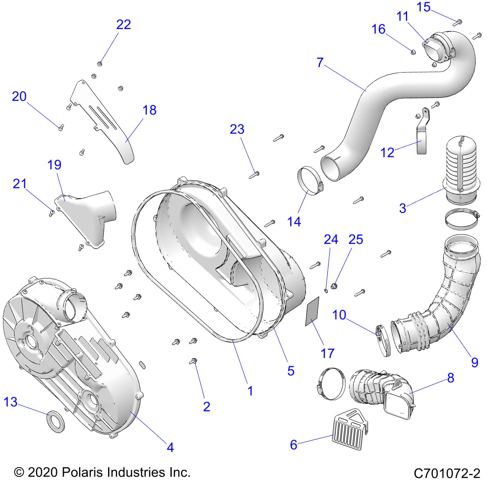 DRIVE TRAIN, CLUTCH COVER AND DUCTING - Z22ASE99A5/B5(C701072-2)