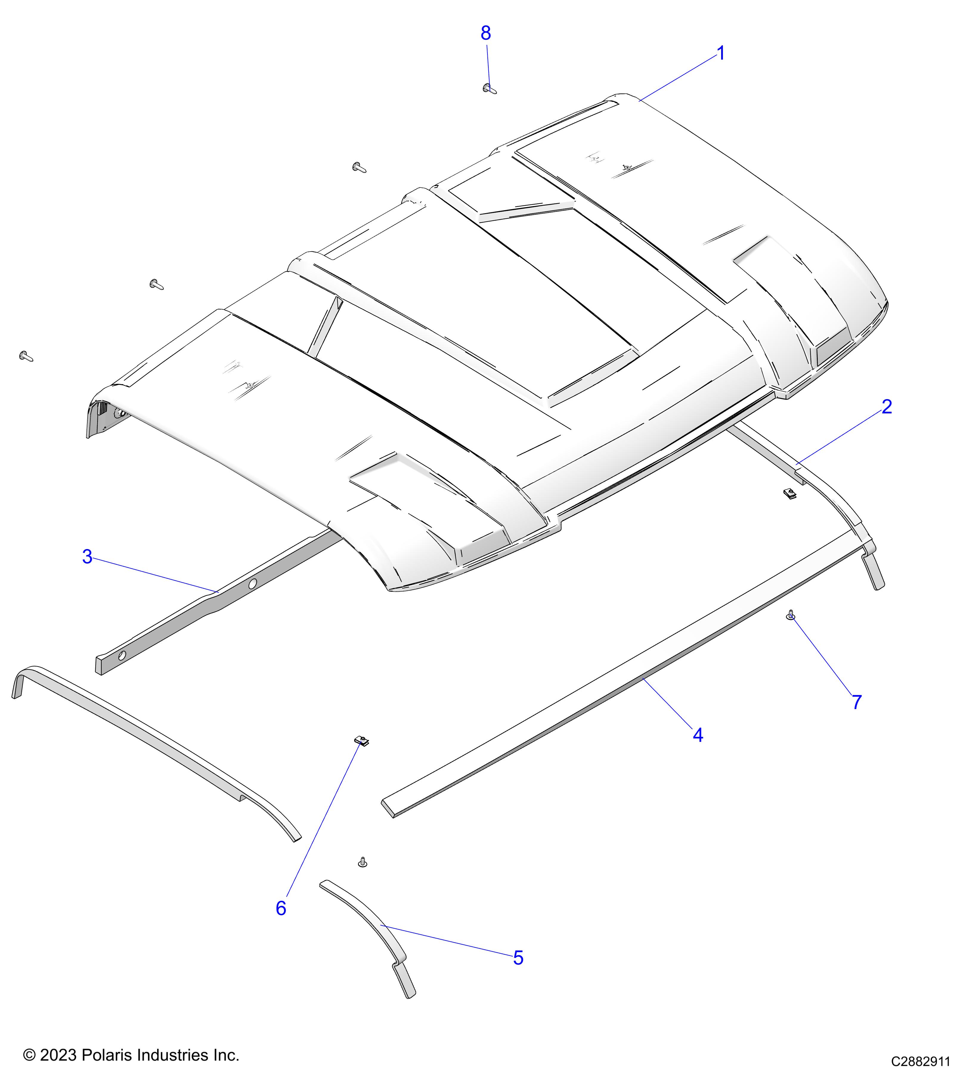 BODY, ROOF - D24P2UD4B4/VD4B4/WD4B4/YD4B4 (C2882911)