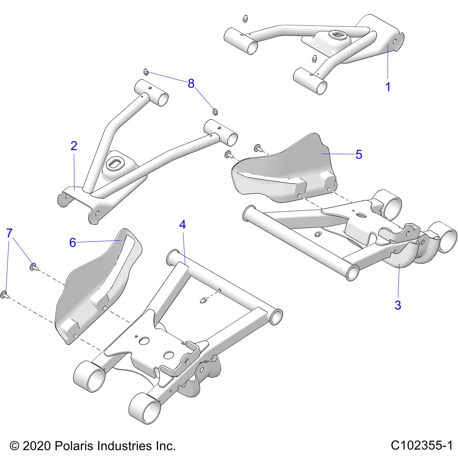 SUSPENSION, MIDDLE CONTROL ARMS - A22S6E57A1 (C102355-1)