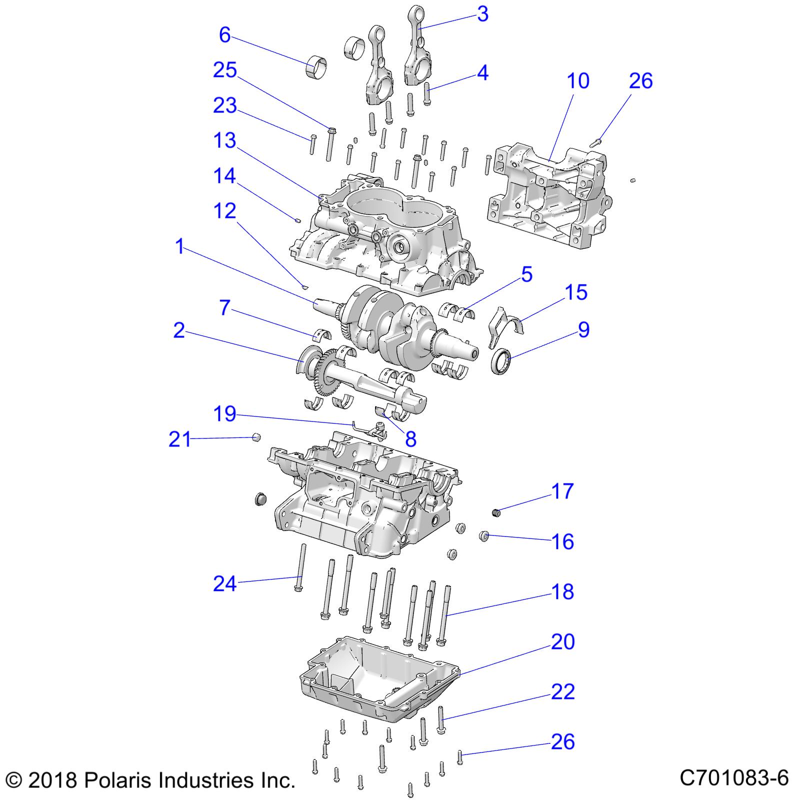 ENGINE, CRANKCASE AND CRANKSHAFT - Z21ASE99A5/B5/K99A4/B4 (C701083-6)