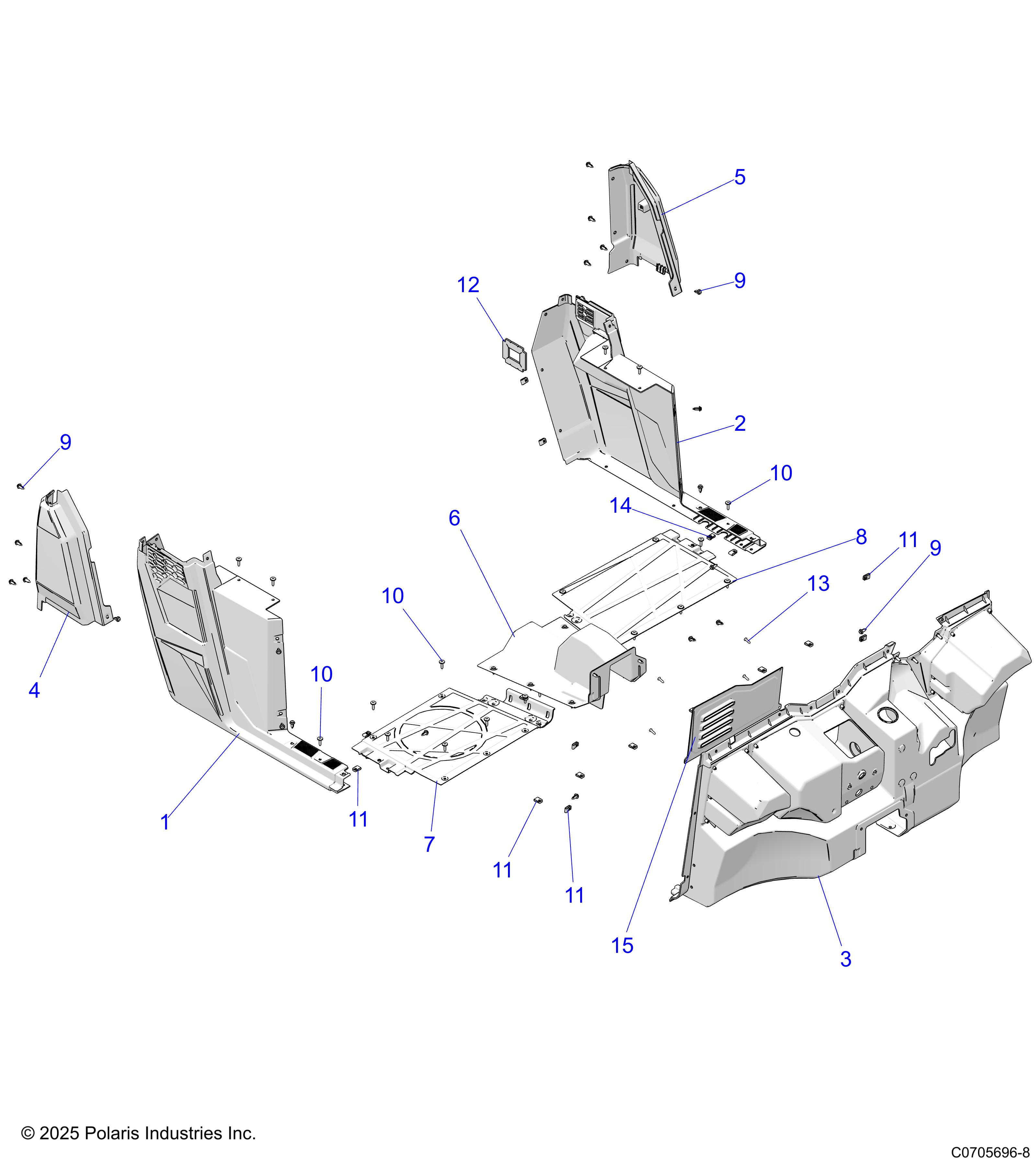 BODY, FLOOR and ROCKERS -   (C0705696-8)