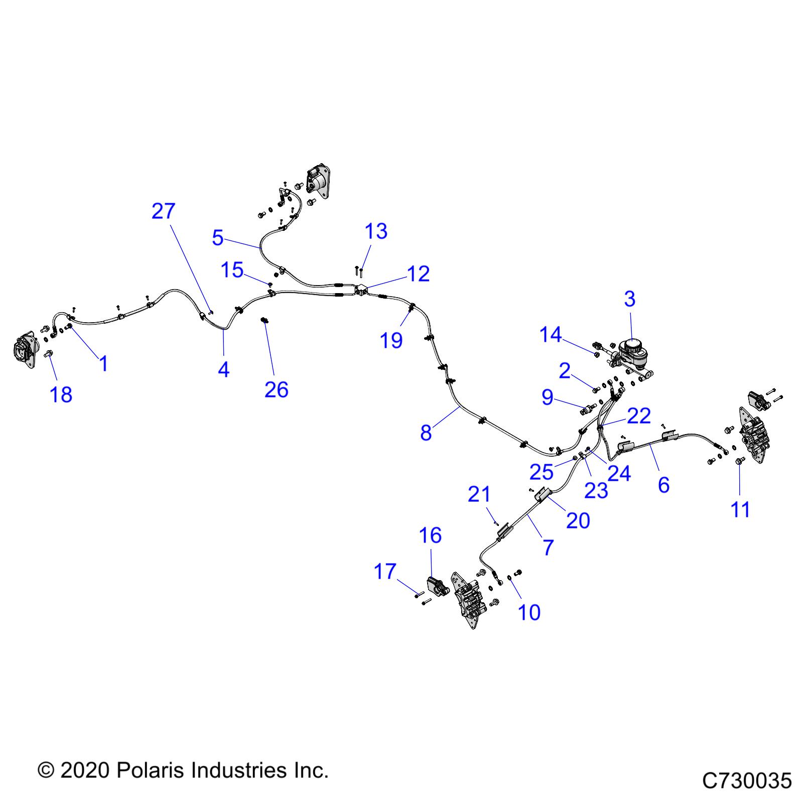 BRAKES, BRAKE LINES AND MASTER CYLINDER - R22RRED4FA/NA/SCA/SCM (C730035)