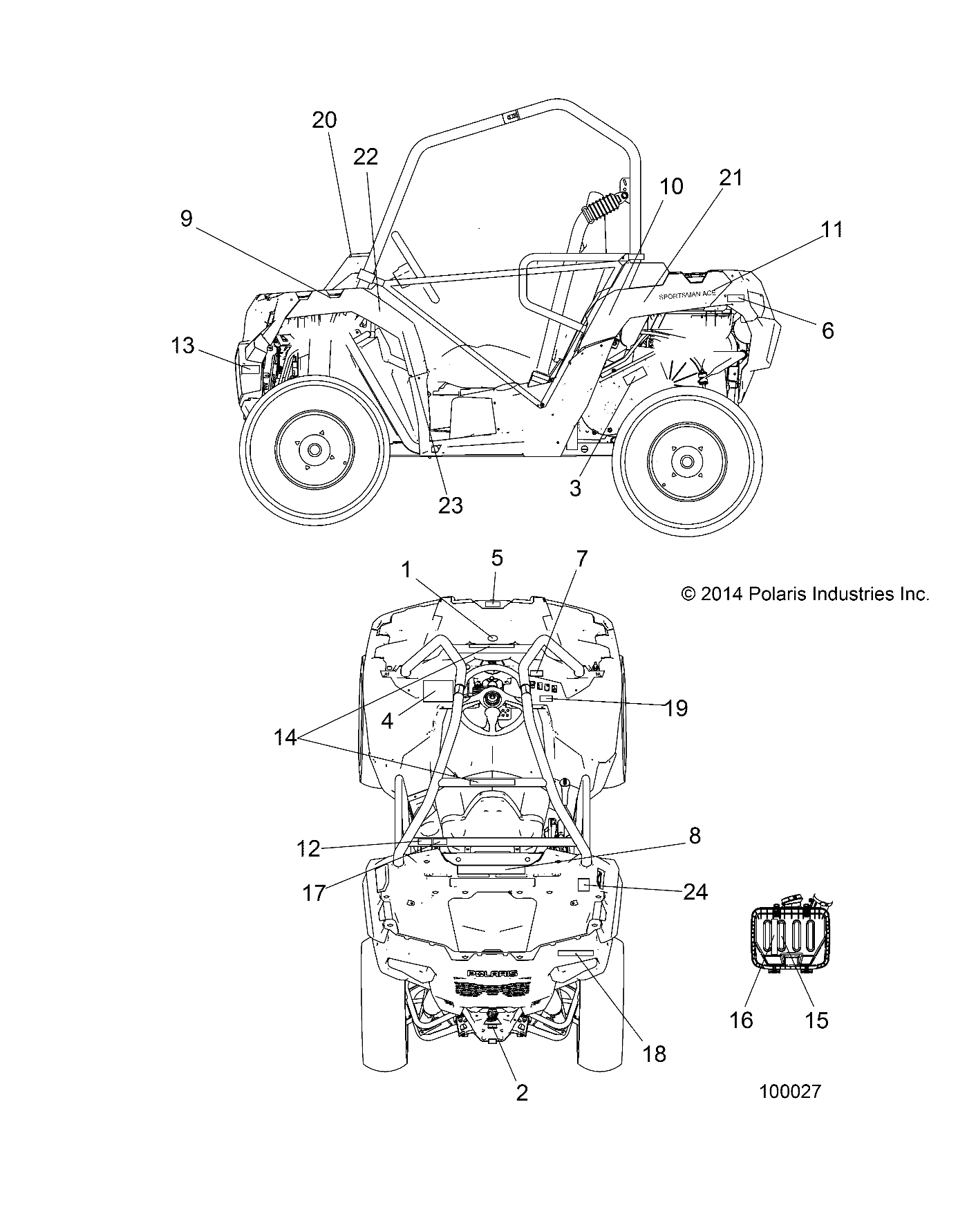 BODY, DECALS - A15DAH57EJ (100027)