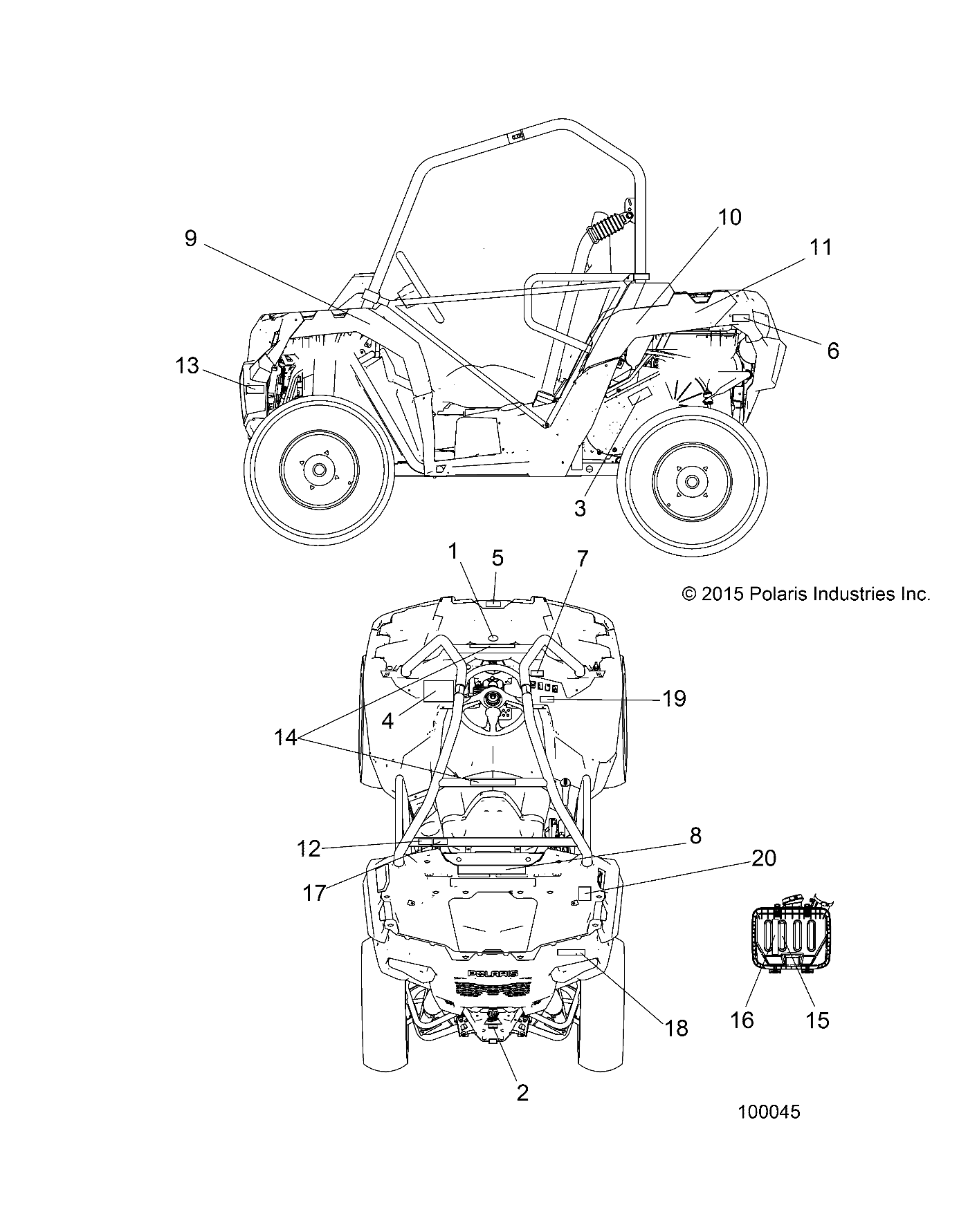 BODY, DECALS - A15DAA32AA/AJ (100045)