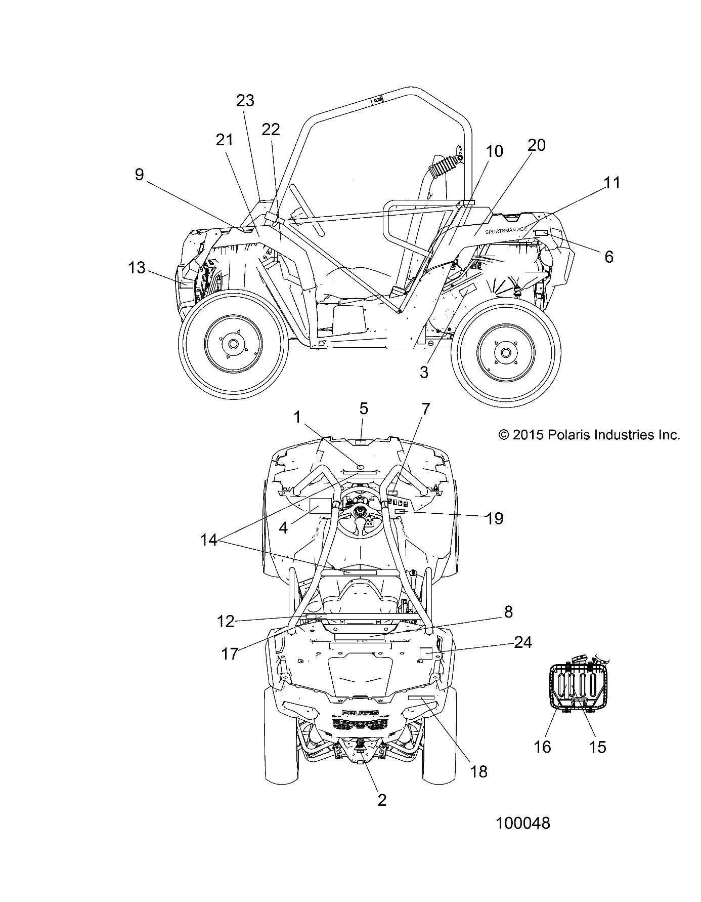 BODY, DECALS - A15DAA57AJ/AH/EAK (100048)