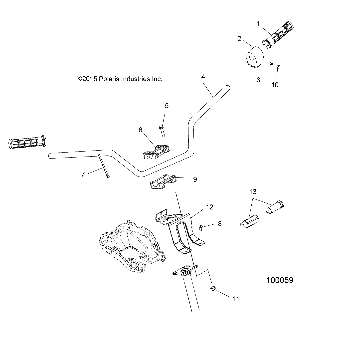 STEERING, HANDLEBAR and CONTROLS - A17SWE57A1 (100059)