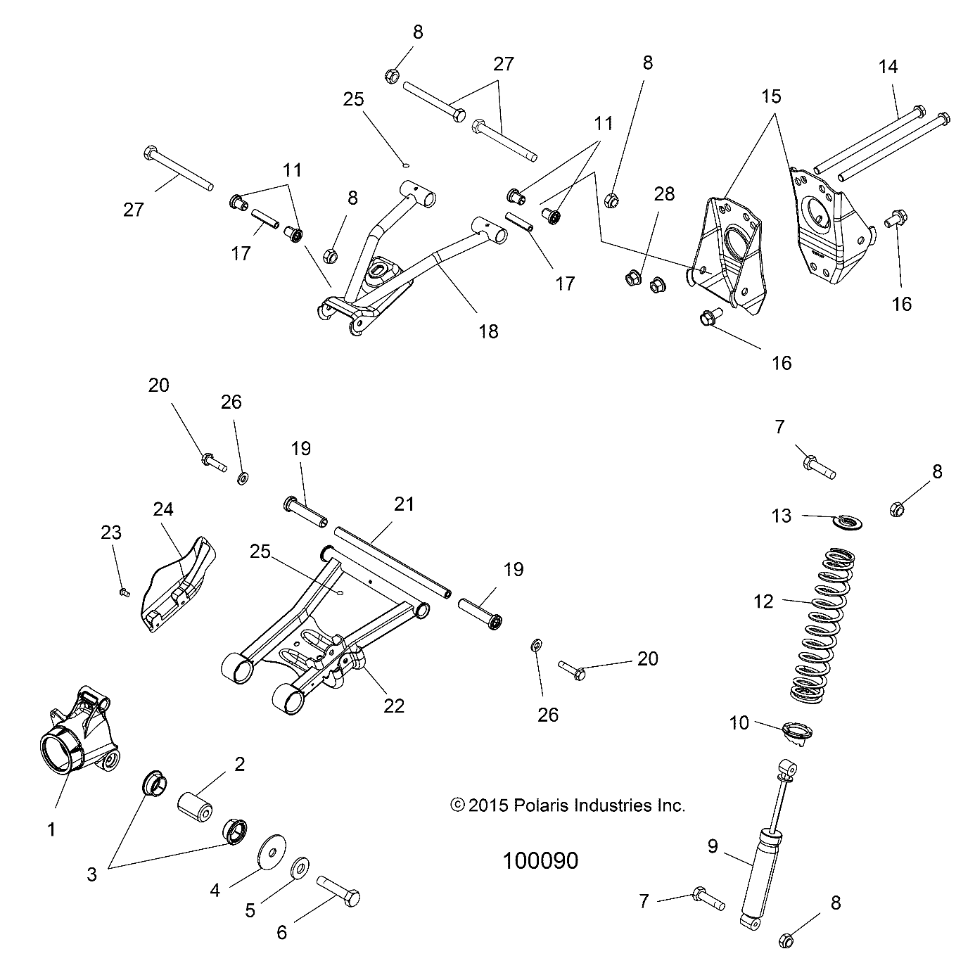 SUSPENSION, REAR - A18SJE57BU/LU (100090)