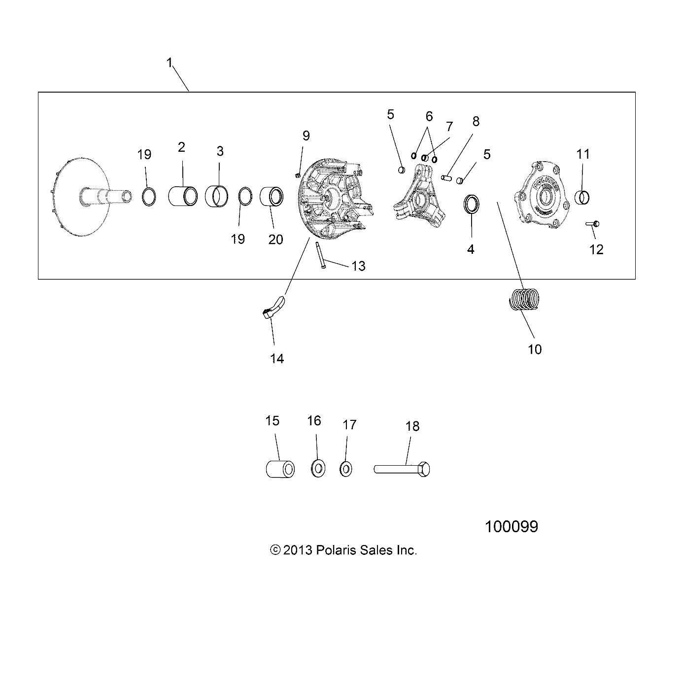 DRIVE TRAIN, PRIMARY CLUTCH - A18SEE57F1/F7