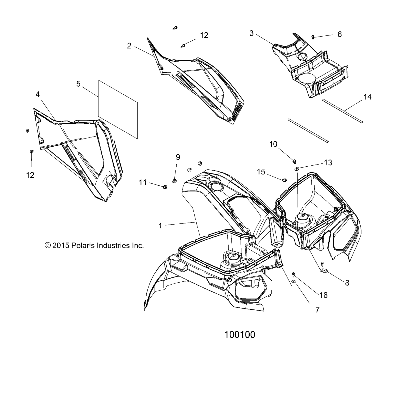 BODY, FRONT CAB and SIDE PANELS - A16SDS57C2 (100100)