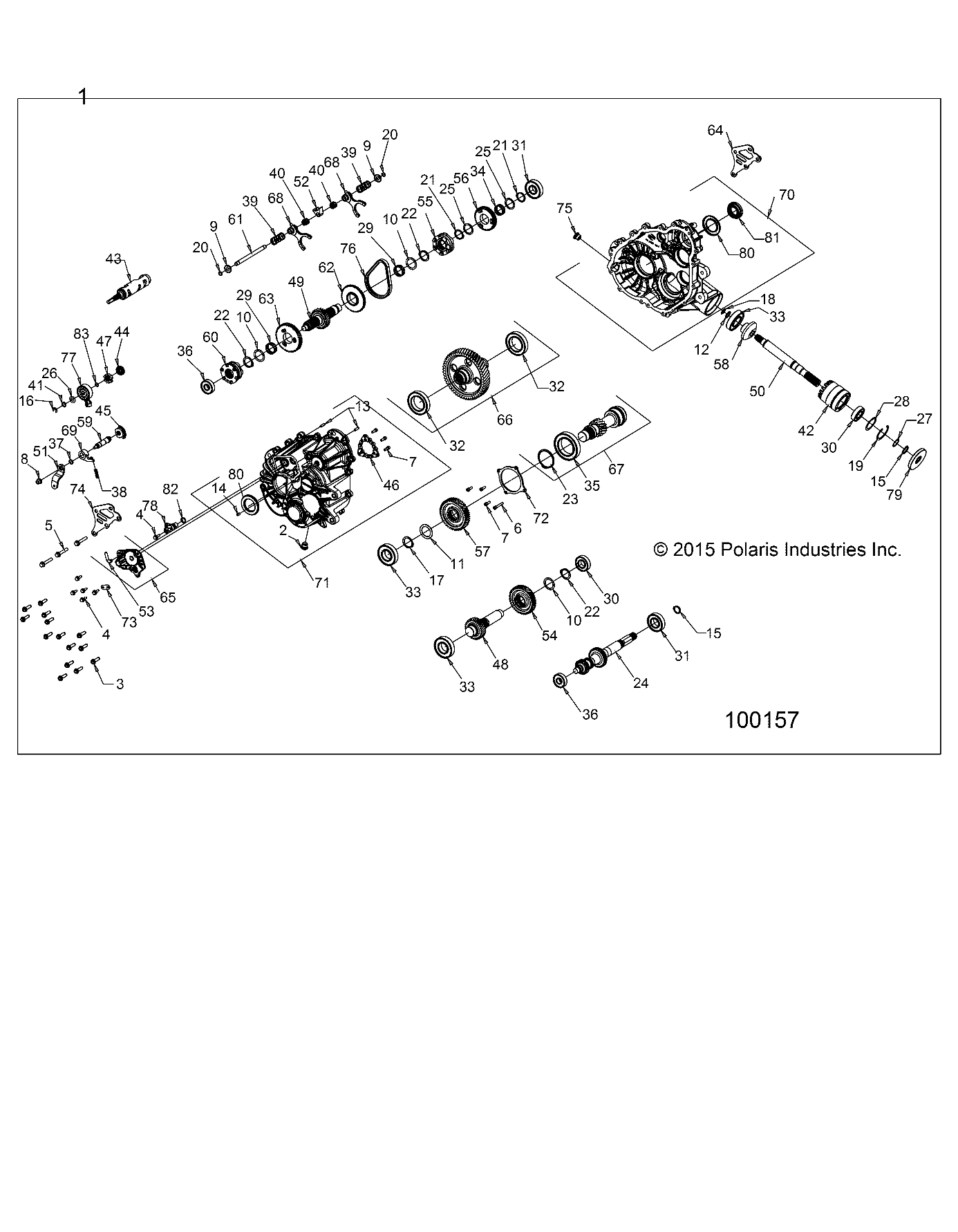 DRIVE TRAIN, MAIN GEARCASE (TO 2/22/16) - A16DAA57N1/E57NM (100157)