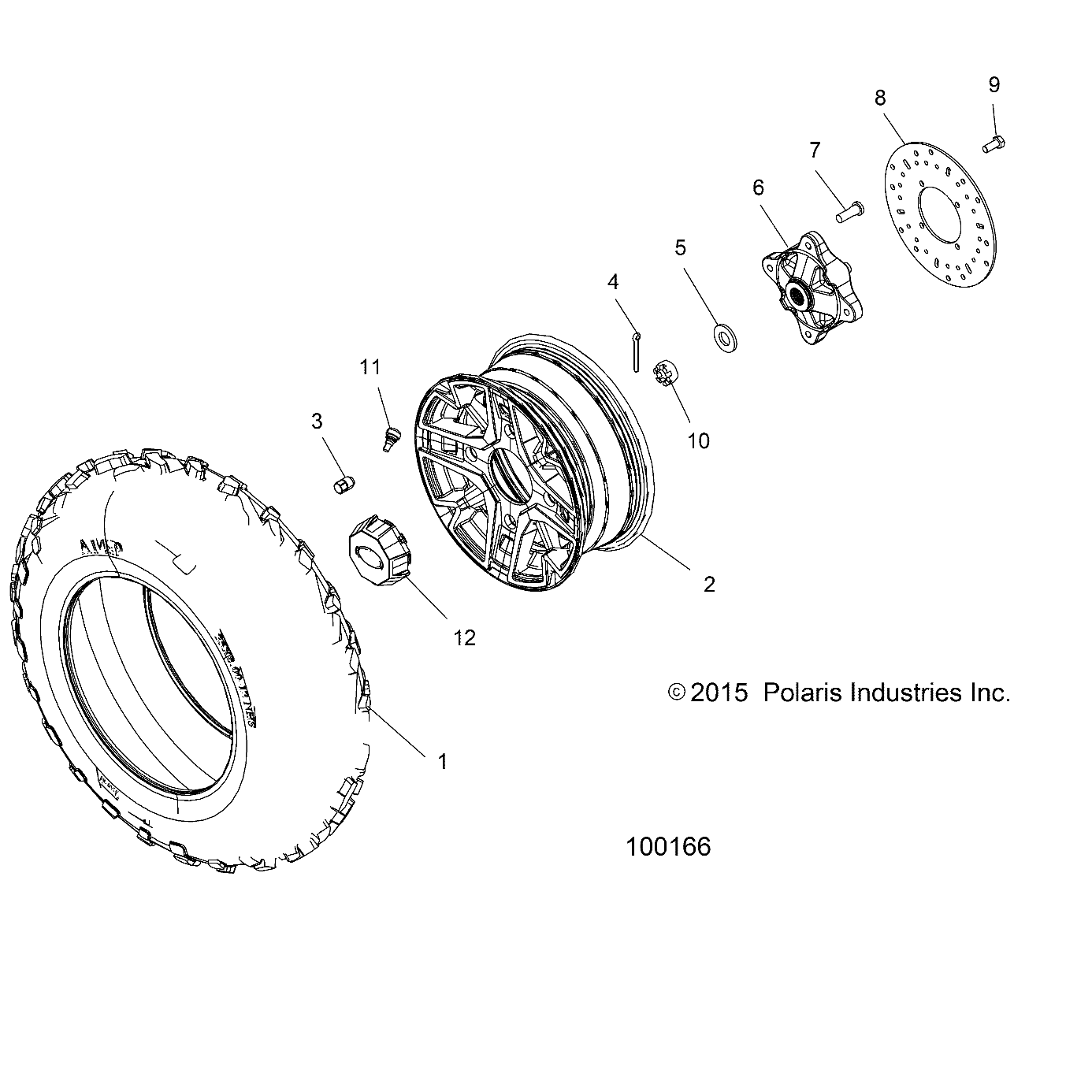 WHEELS, FRONT TIRE and BRAKE DISC - A16DAE57A9/AM (100166)