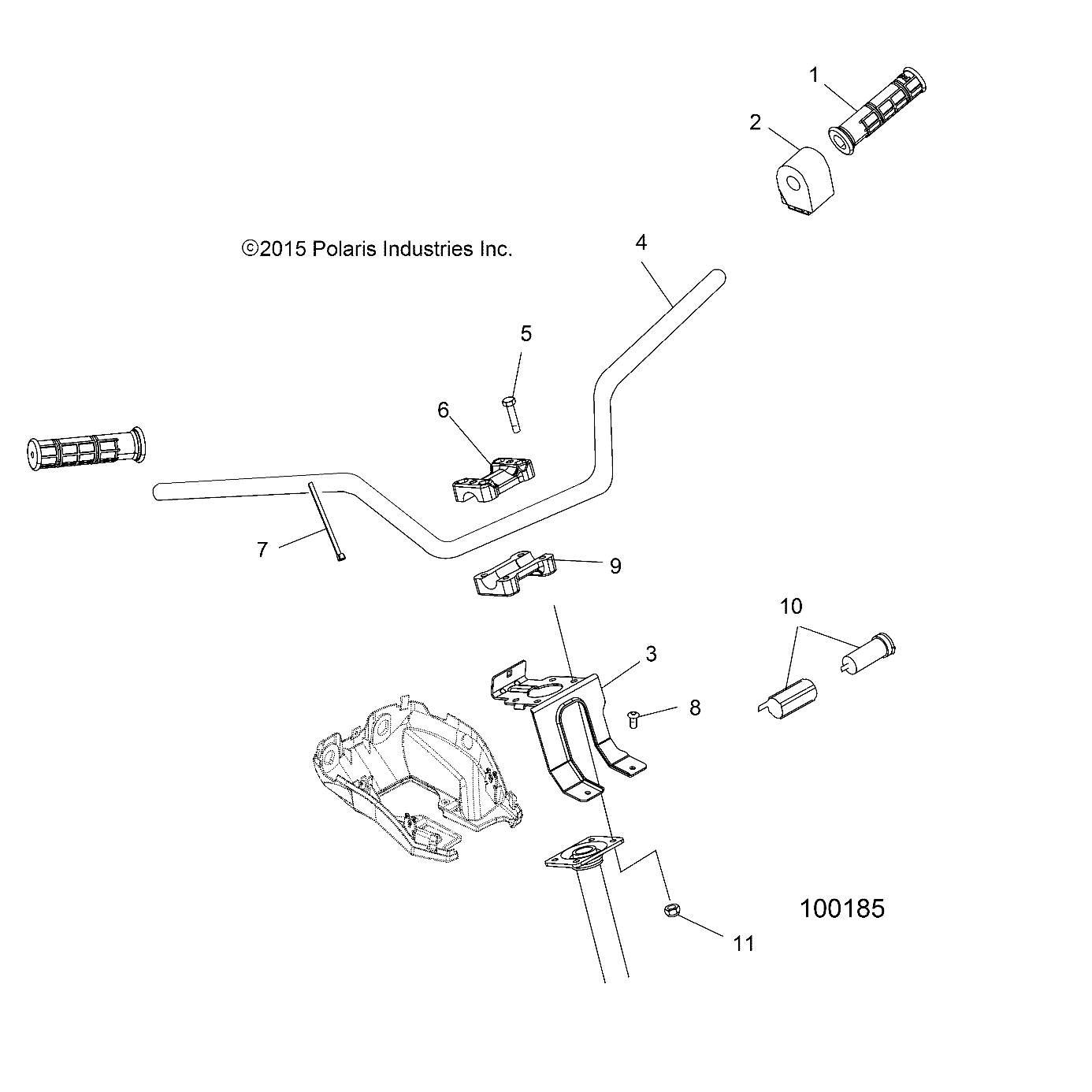 STEERING, HANDLEBAR and CONTROLS - A16SUS57C1 (100185)