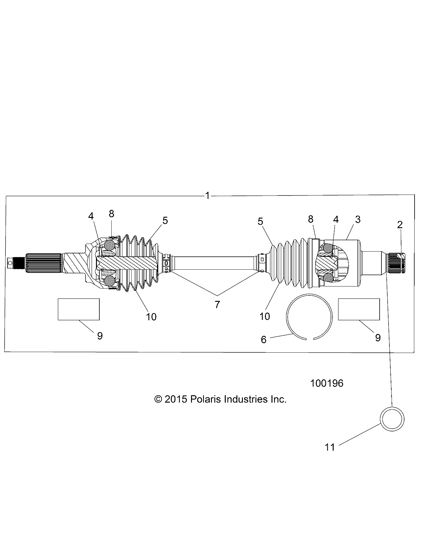 DRIVE TRAIN, REAR HALF SHAFT (TO 4/25/16) - A16DAH57A1 (100196)