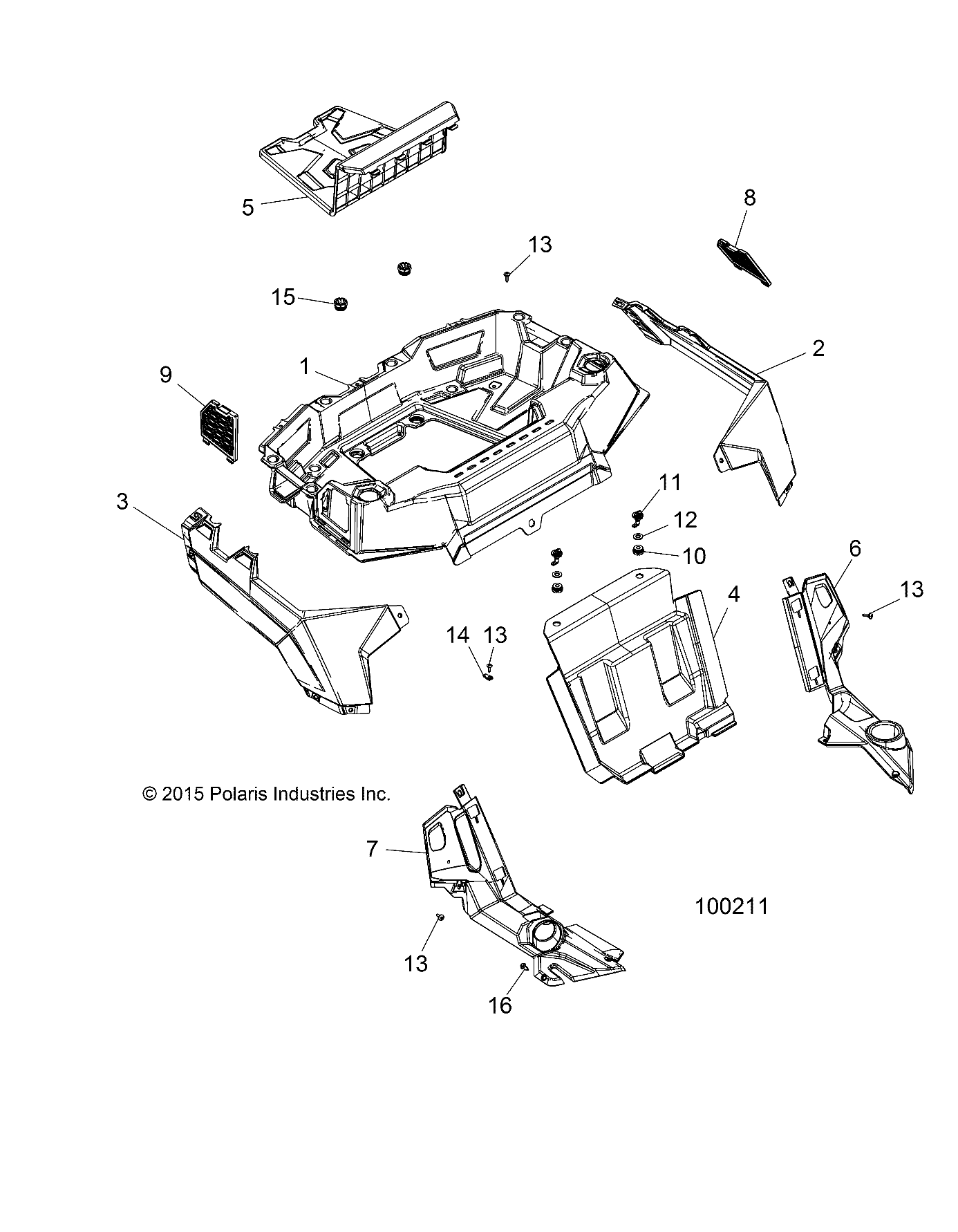 BODY, REAR RACK AND FENDERS - A16DAE87AL (100211)