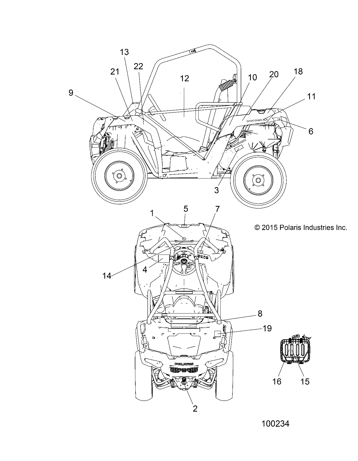 BODY, DECALS - A16DAA57N1/E57NM (100234)