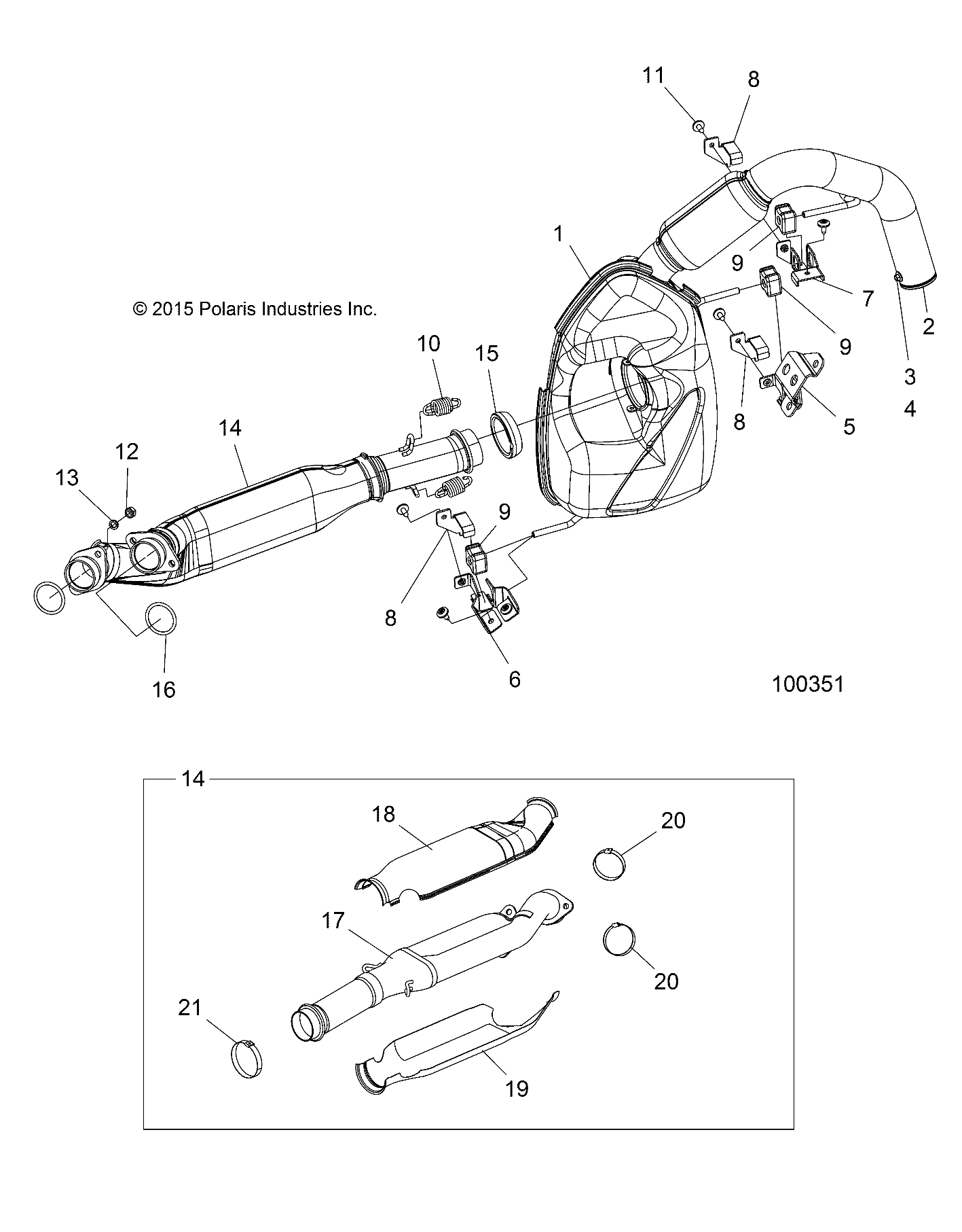 ENGINE, EXHAUST - A16SYE95NK