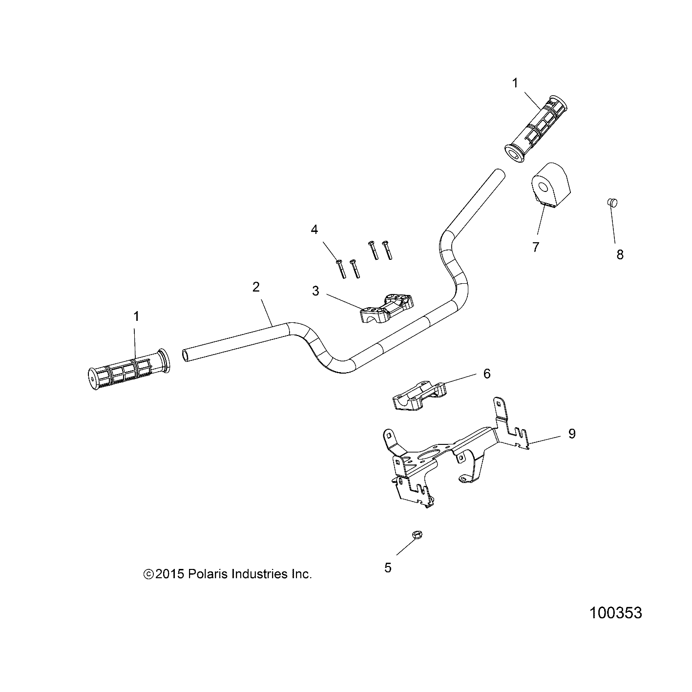 STEERING, HANDLEBAR and CONTROLS - A16SXE95NK/A95N2 (100353)